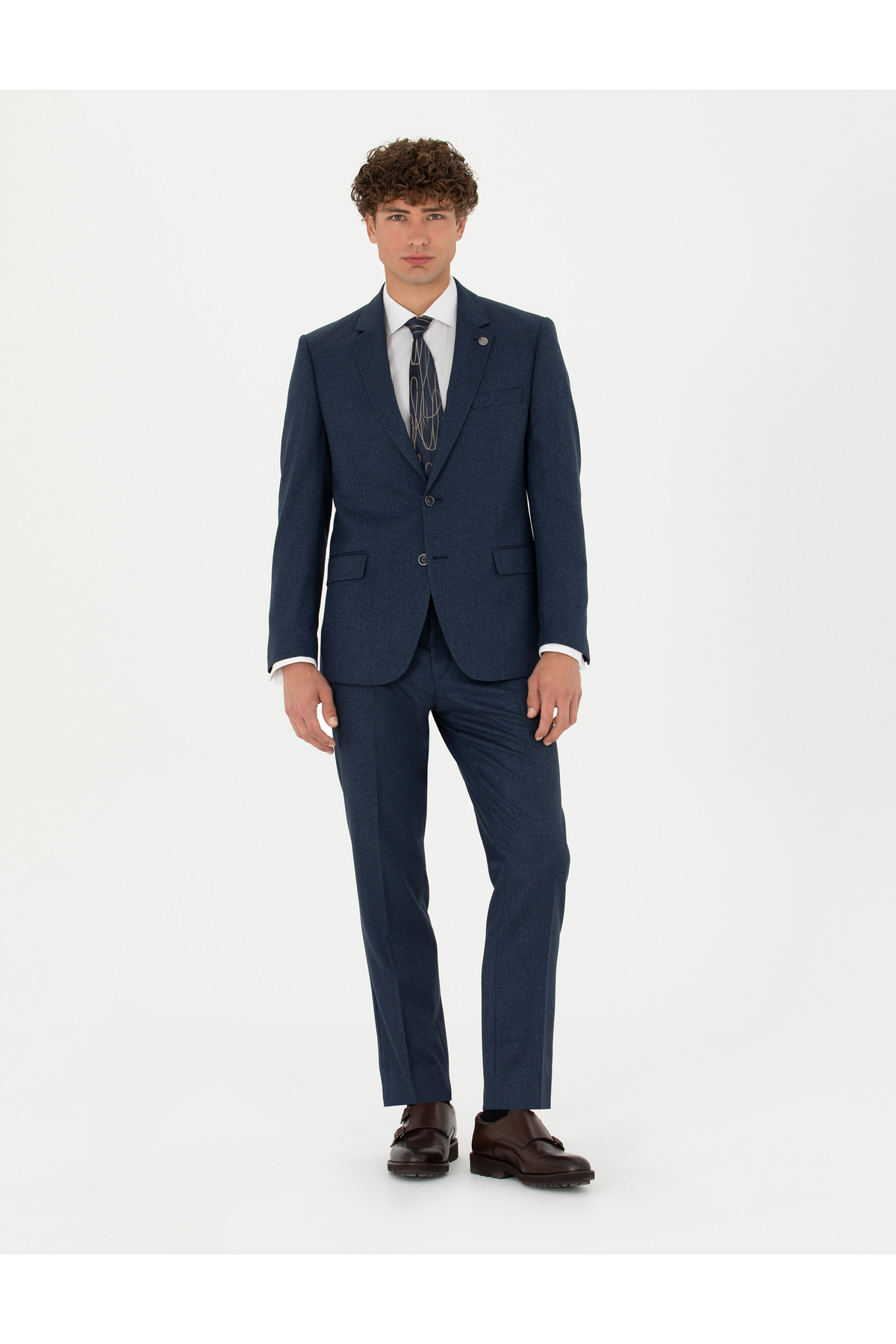 کت و شلوار اسلیم فیت سرمه‌ای ۵۰۲۷۳۴۵۳-VR033 پیر کاردین کت و شلوار Pierre Cardin