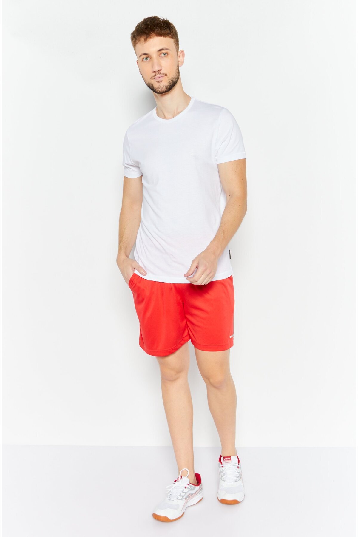 Head-Men Sportswear Fit Brand Logo Training Shorts, Red 4