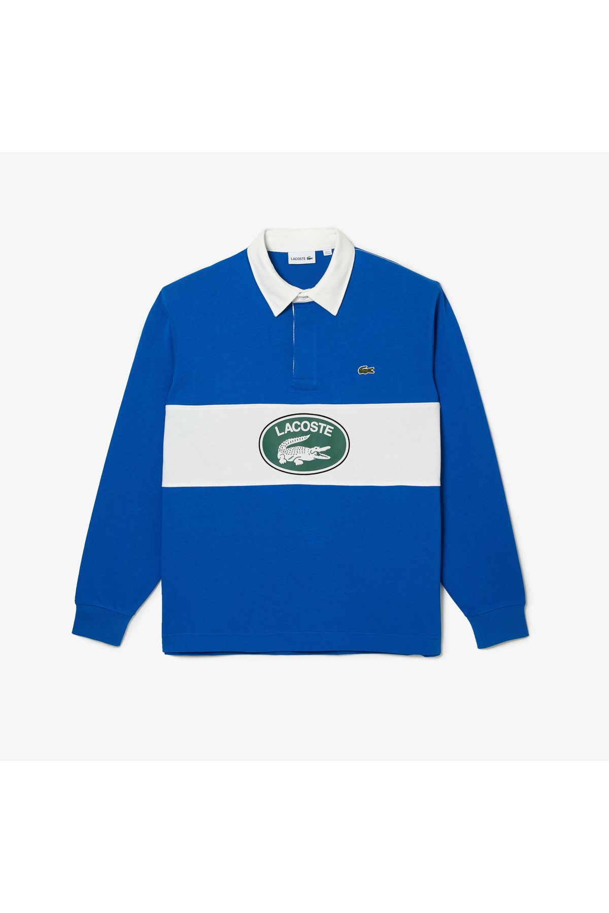 سویشرت آبی مردانه آستین بلند و طرح دار Lacoste