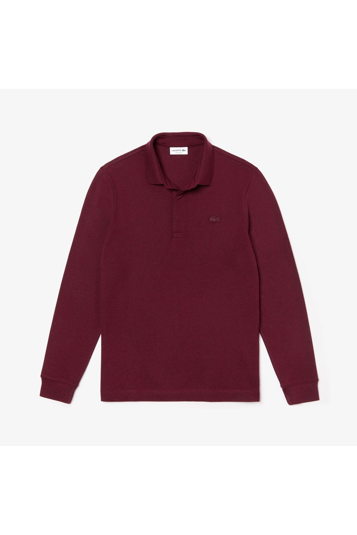 تی شرت یقه پولو قرمز مردانه آستین بلند اورجینال Lacoste