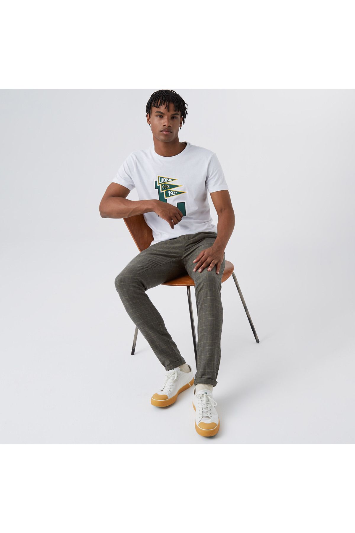 شلوار سبز مردانه با الگوی متناسب Lacoste