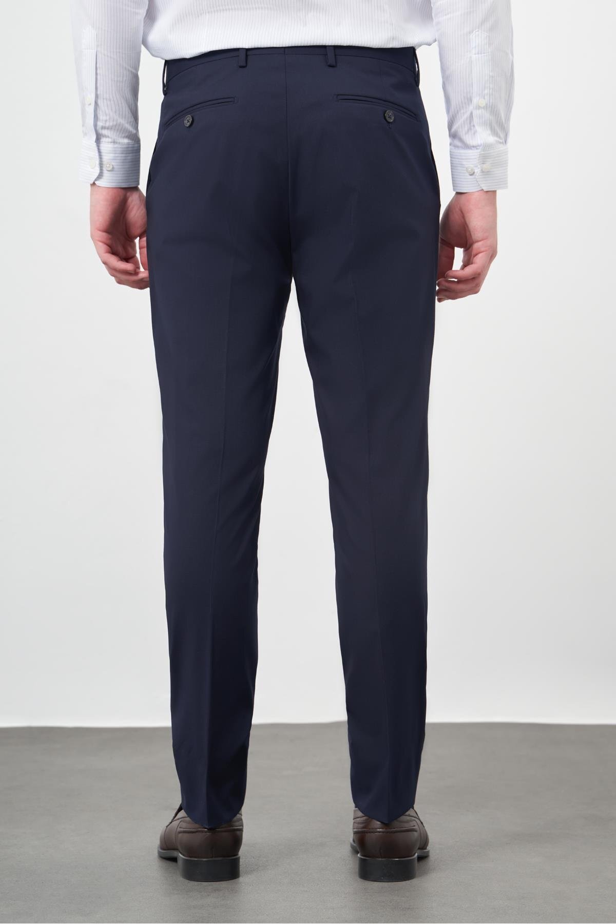İmza Erkek Lacivert Esnek Yandan Cepli Slim Fit Pantolon 1003245313 görsel 5