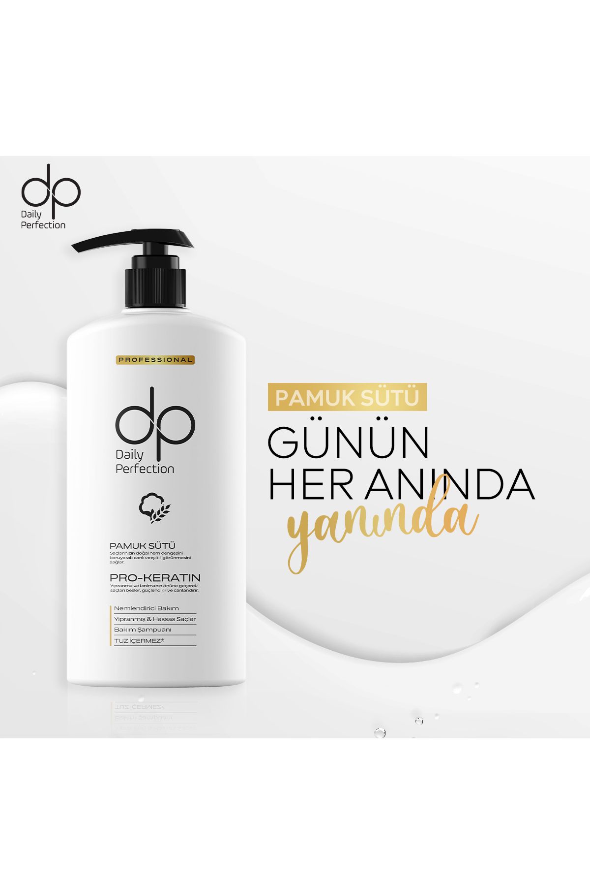 dp Daily Perfection Şampuan Pamuk Sütü 800 ml-4