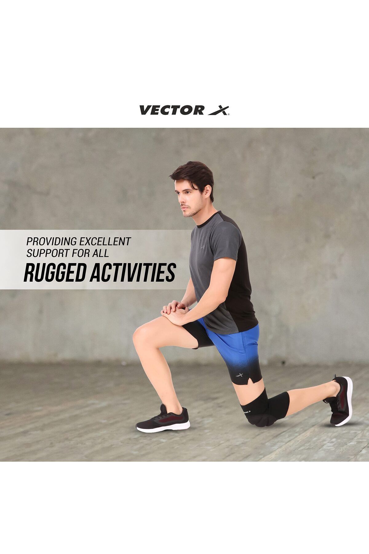 Vector X-Moulded Elastic Slip-in Knee Support (Black, Size - Large) | Material - Elasticized Fabric 5