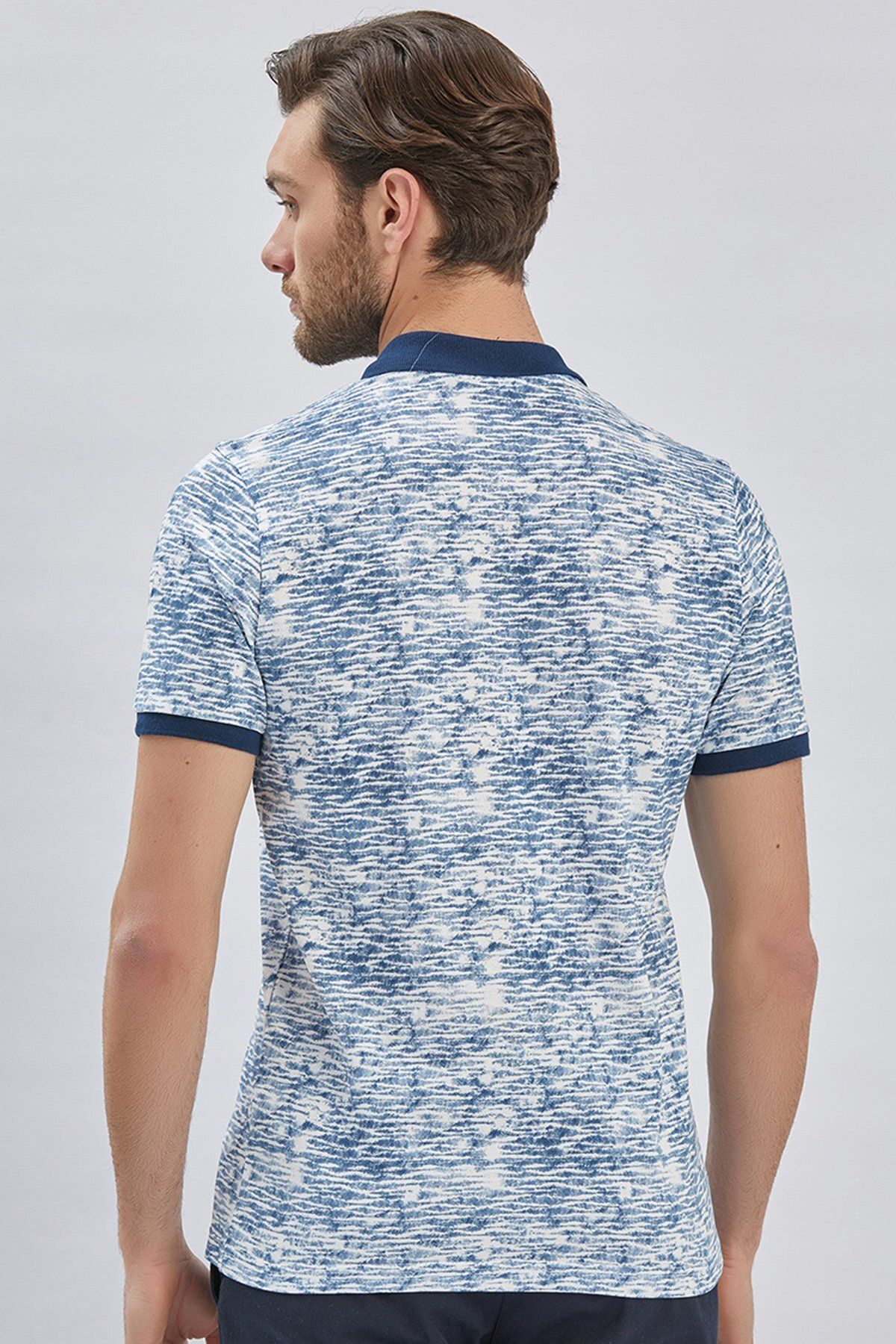 تی شرت یقه پولو مردانه NAVY BLIND PIKE PICE POLO YAKA GARNI 100 ٪ پنبه گاه İmza