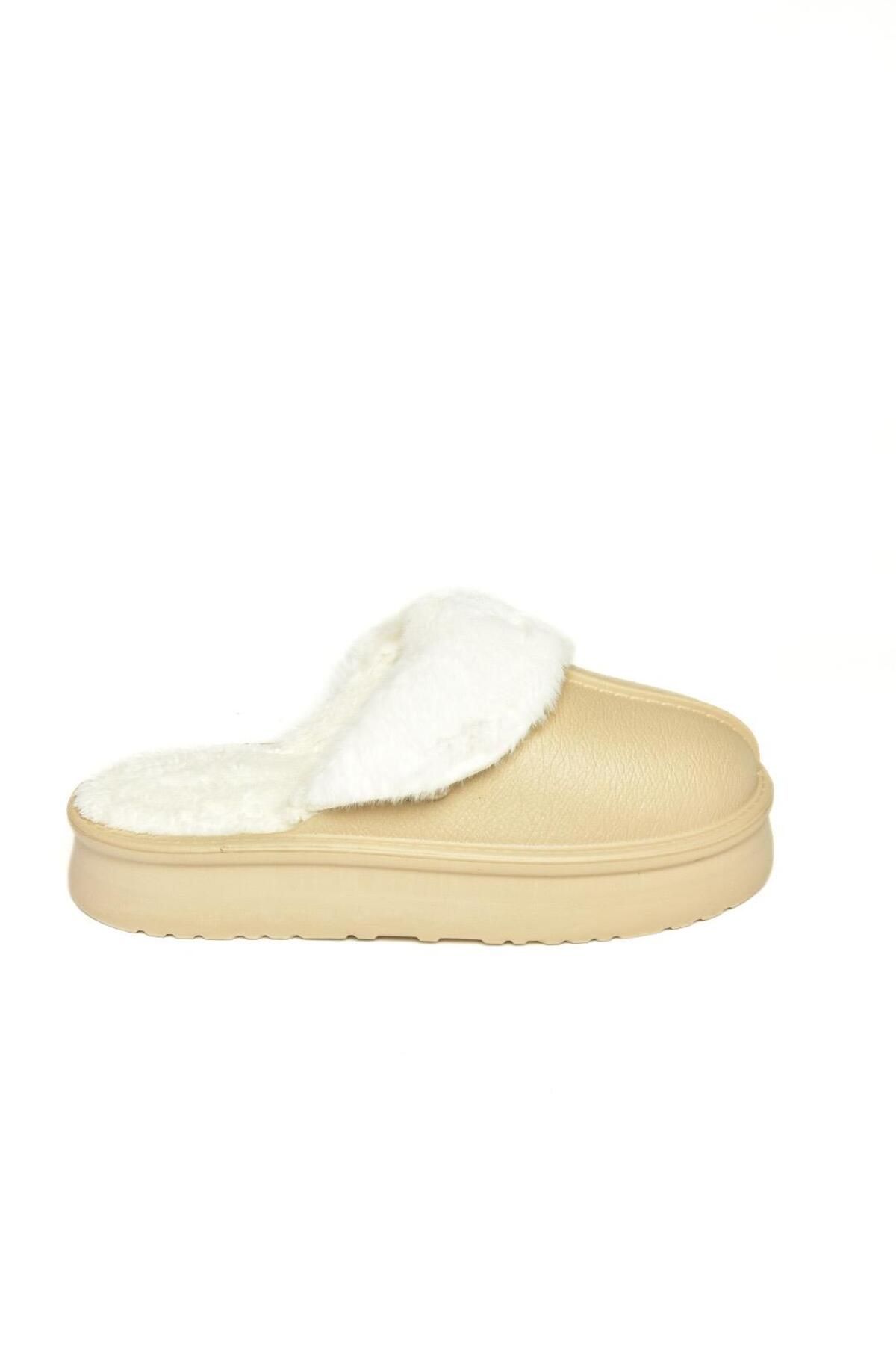 Fox Shoes-T 918264209   Beige Plüsch-Damenhausschuhe 8
