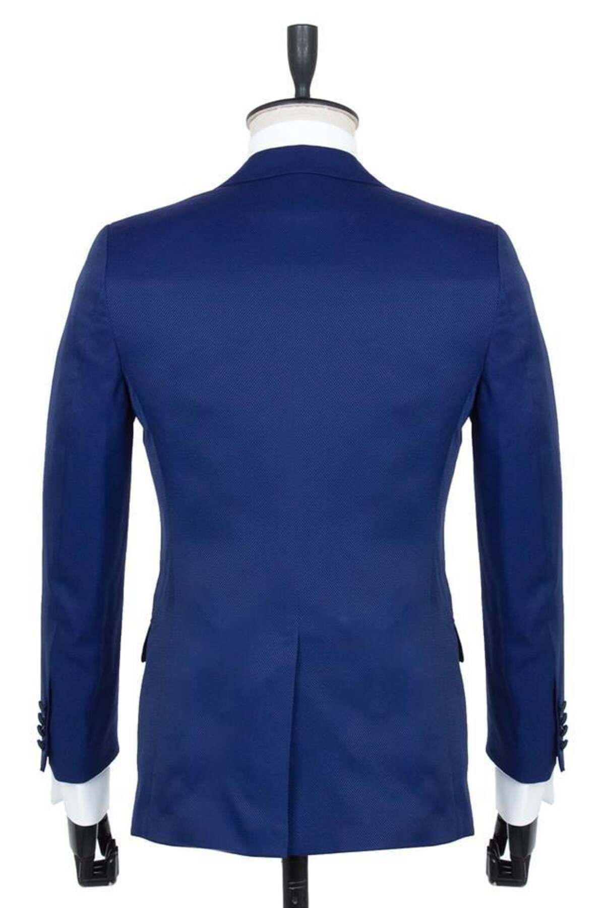 اسموکینگ مردانه NAVY BLUE AMELOR MONO YAKA با جلیقه 6 قطره باریک و تکسدو داماد 1001195219 روکش شده است İmza