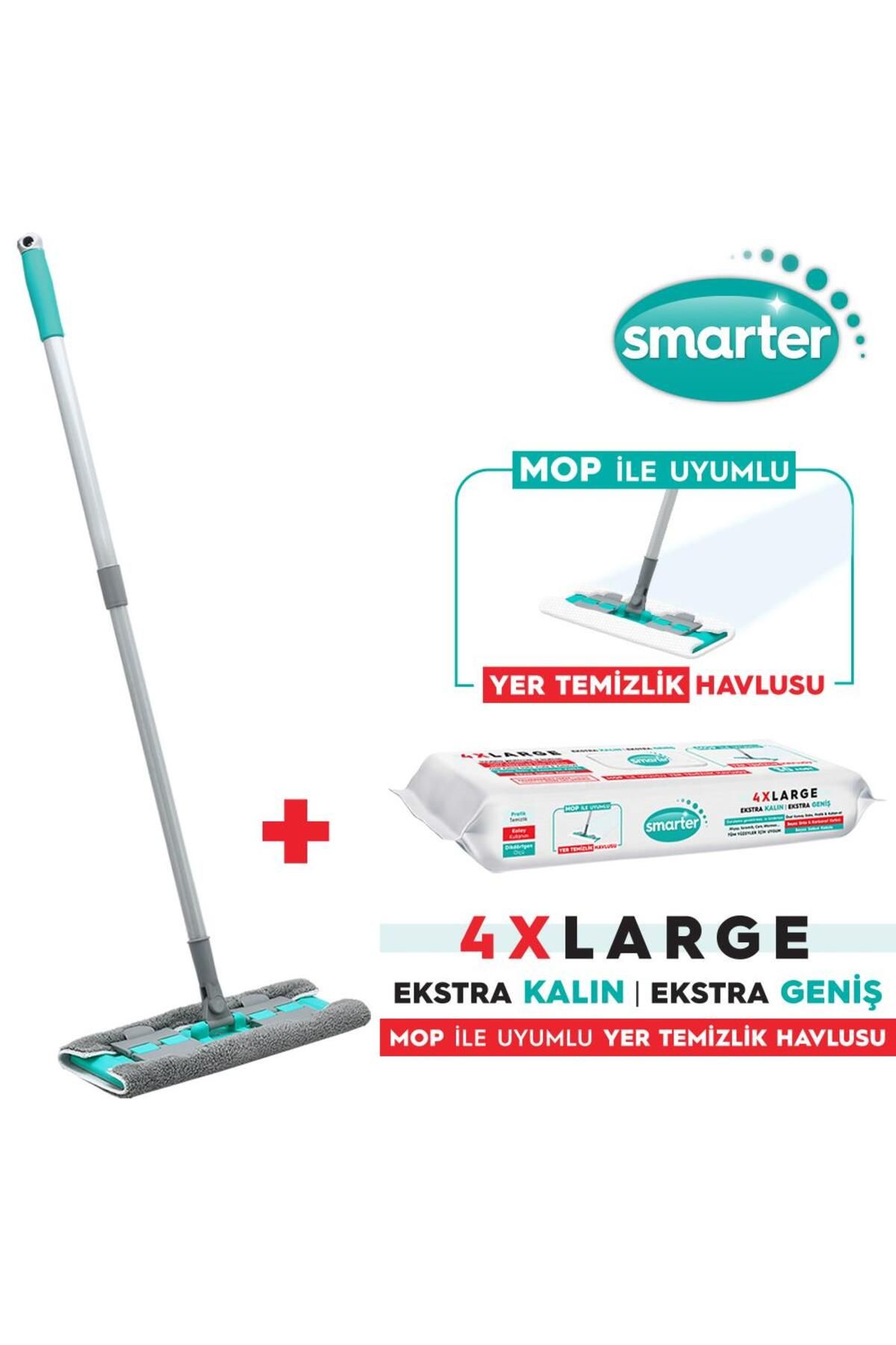 SMARTER-Surface Cloth Compatible Magic Mop and Floor Cleaning Towel - Set with Mop Pegs and Gift 2