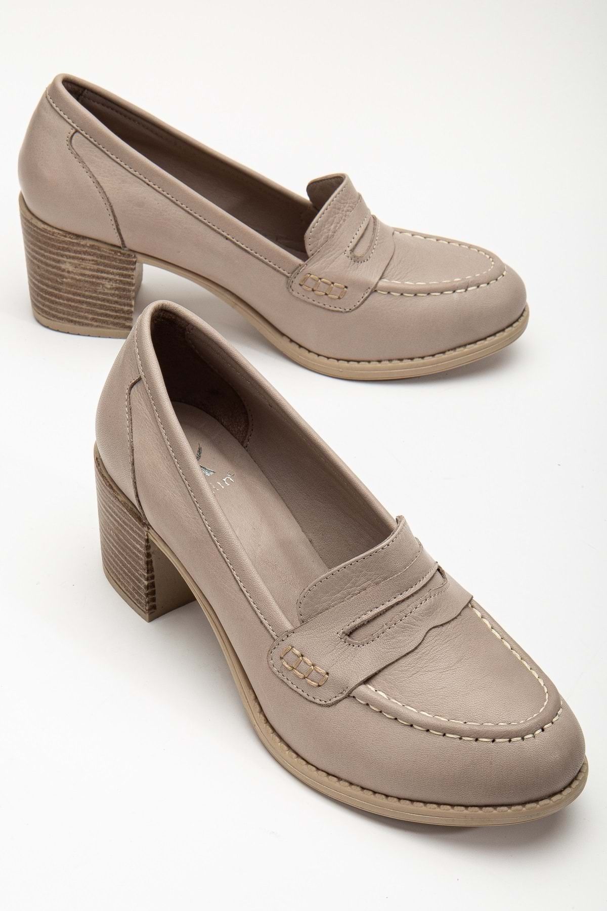 ANALİN SHOES-Pantofi cu toc pentru femei Saddler din piele naturală de culoare piatră 3