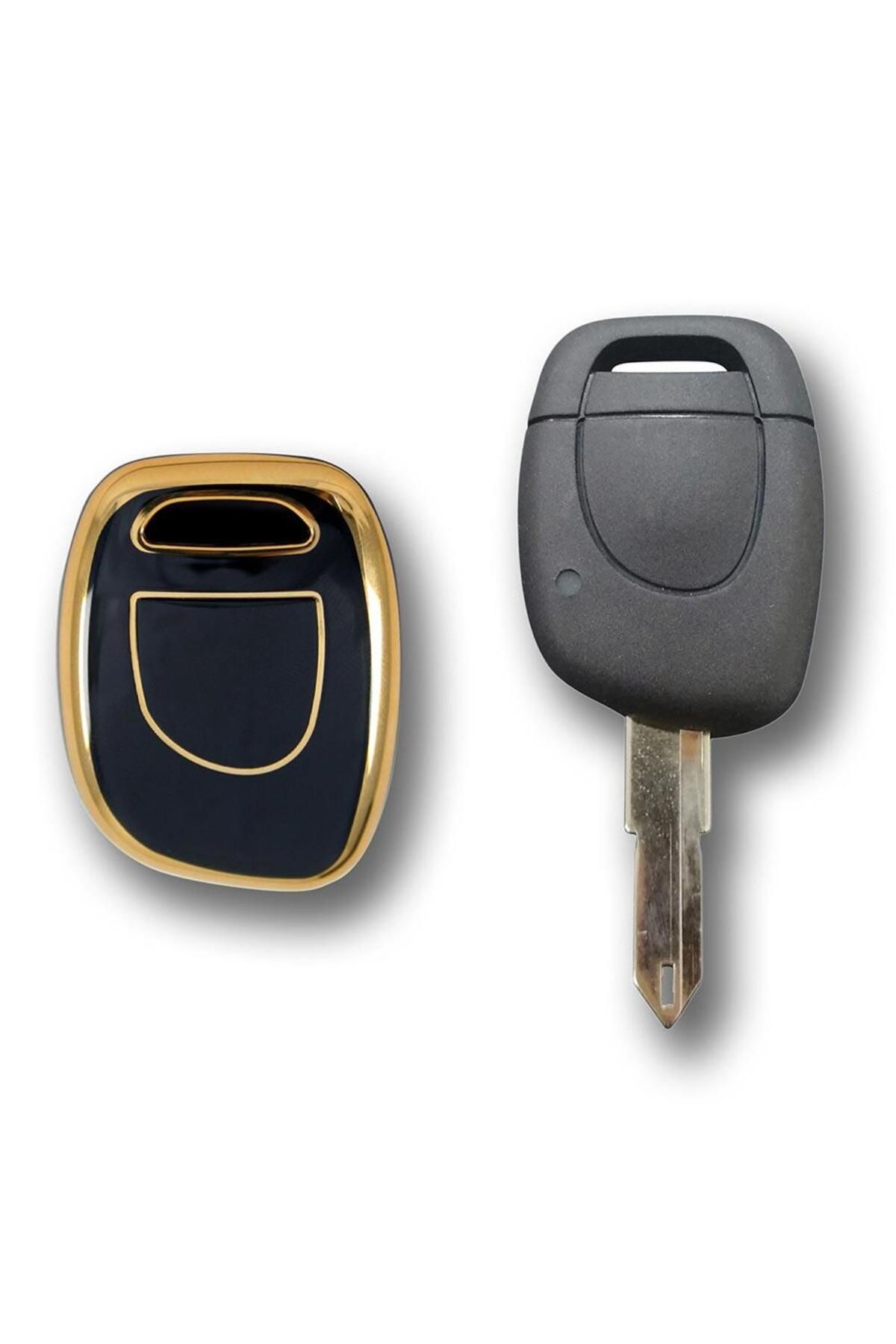 babikamium-Renault Clio 1, 2, Kangoo 1 Button Black Auto Key Control Container Case Auto Keychain 2