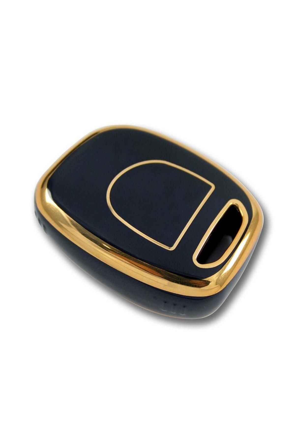 babikamium-Renault Clio 1, 2, Kangoo 1 Button Black Auto Key Control Container Case Auto Keychain 4