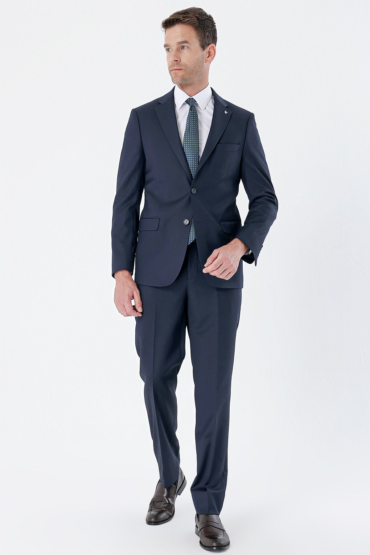 کت وشلوار مردانه NAVY BLUE GABARDIN MONO YAKA LYCRA 6 DROP COMFORT FIT CUT کلاسیک 1001235152 İmza