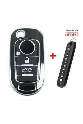 babikamium Fiat Egea Sıstalı Siyah-gümüş Oto Anahtar Kumanda Kabı Kılıfı Oto ...