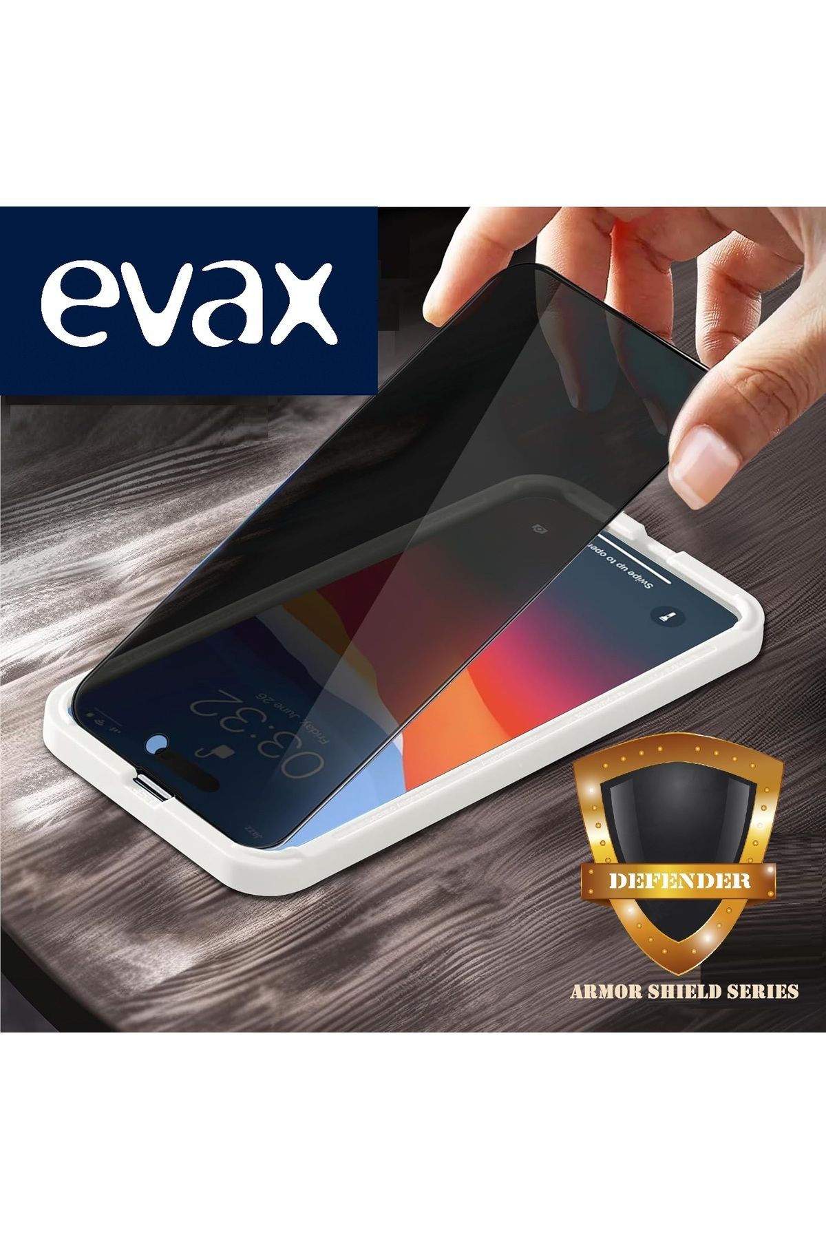 EVAX-(Armor Ghost) Ghost Glass Screen Protector with Alignment Apparatus for iPhone 14 Pro Max Compatible 4