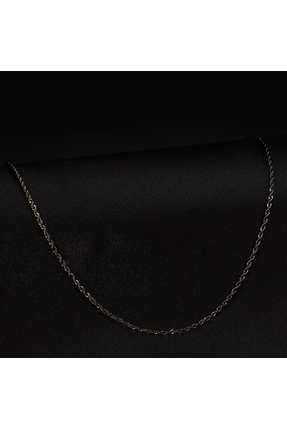 FOURSOLOS Çelik Erkek Kolye, Siyah Renk, Burgu No:5