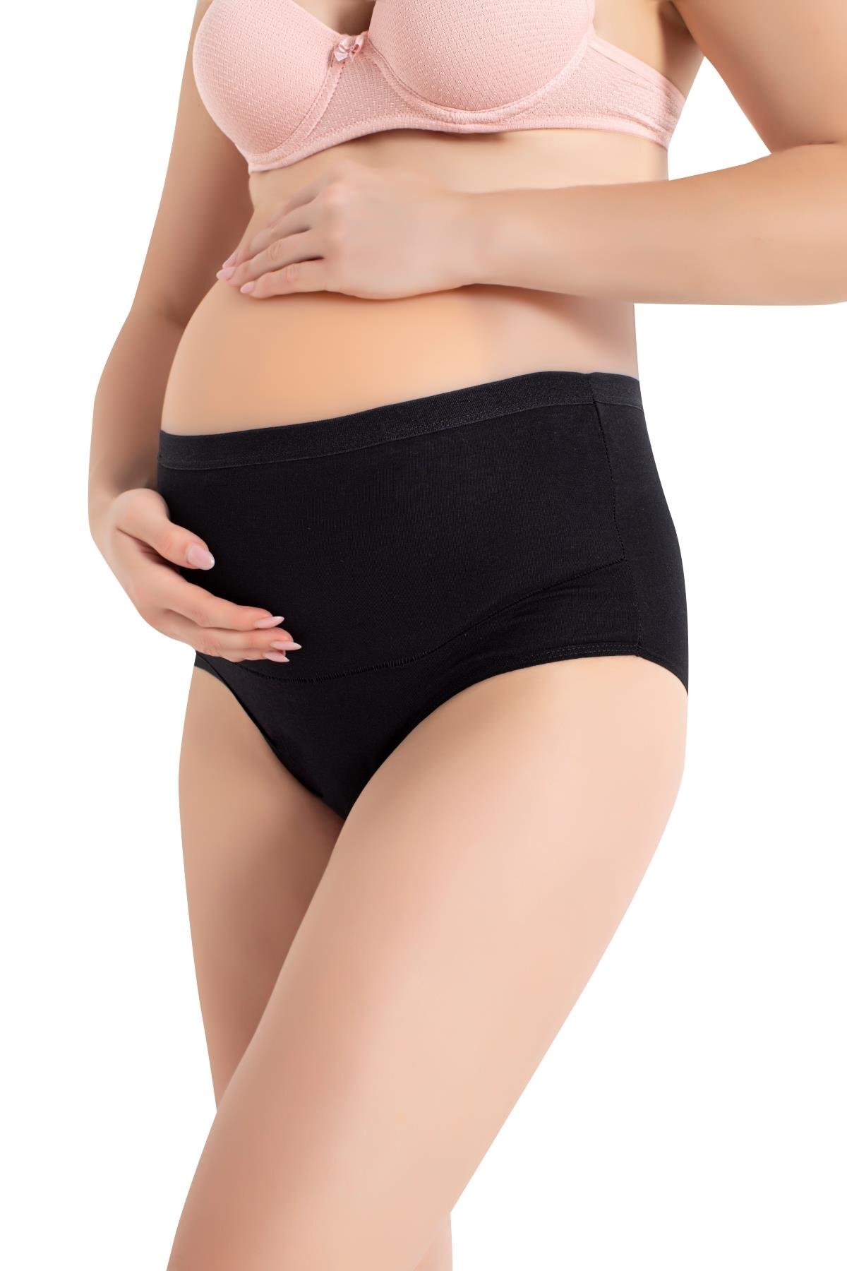 Arma Yıldız 4'lü Paket Kadın Siyah Pamuklu Likralı Yüksek Bel Hamile Külodu fotoğrafı 4 (önizleme)