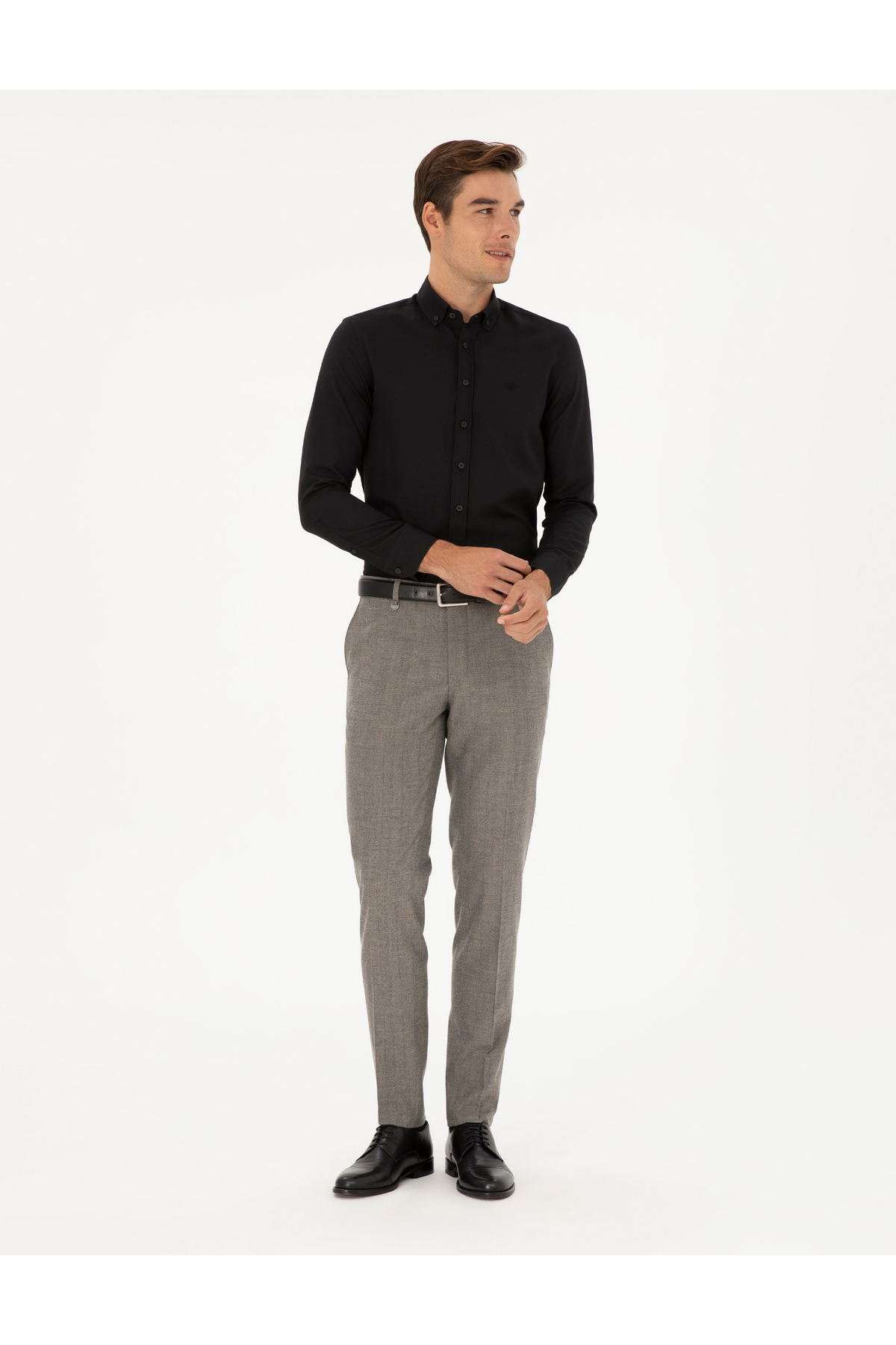 شلوار پارچه‌ای خاکستری Ex. Slim Fit 50295056-VR024 پیر کاردین شلوار Pierre Cardin