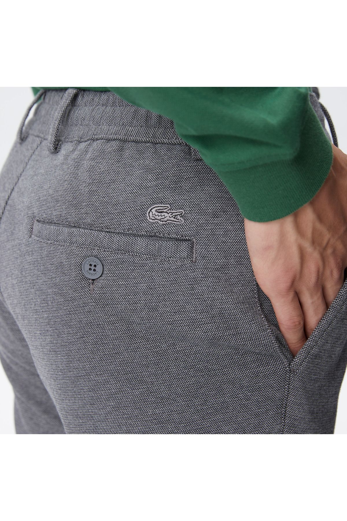 شلوار خاکستری مردانه باریک اورجینال Lacoste