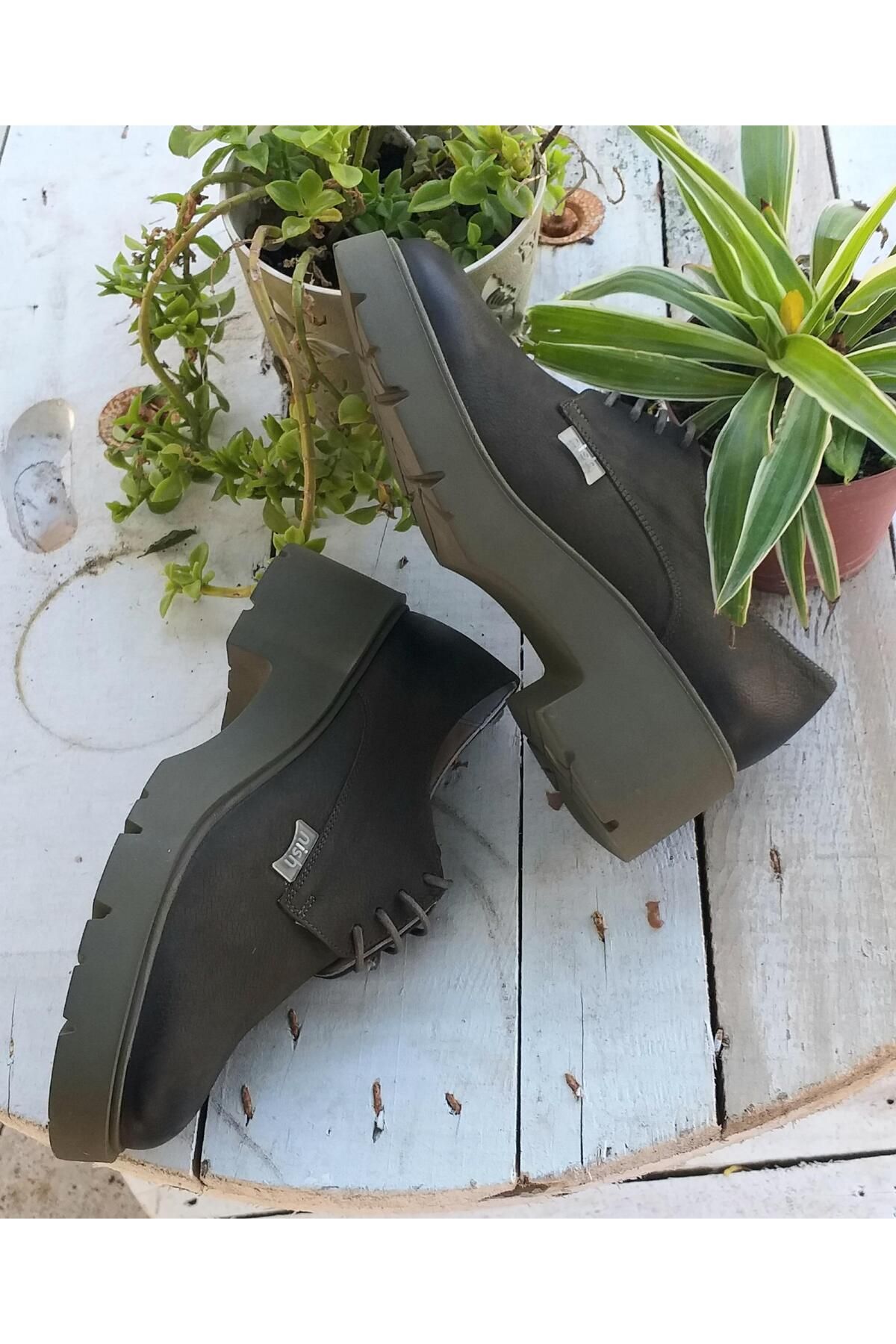 NISH-N24166 Γυναικεία γνήσια δερμάτινα Nubuck Ανδρικά παπούτσια με χοντρή σόλα 5
