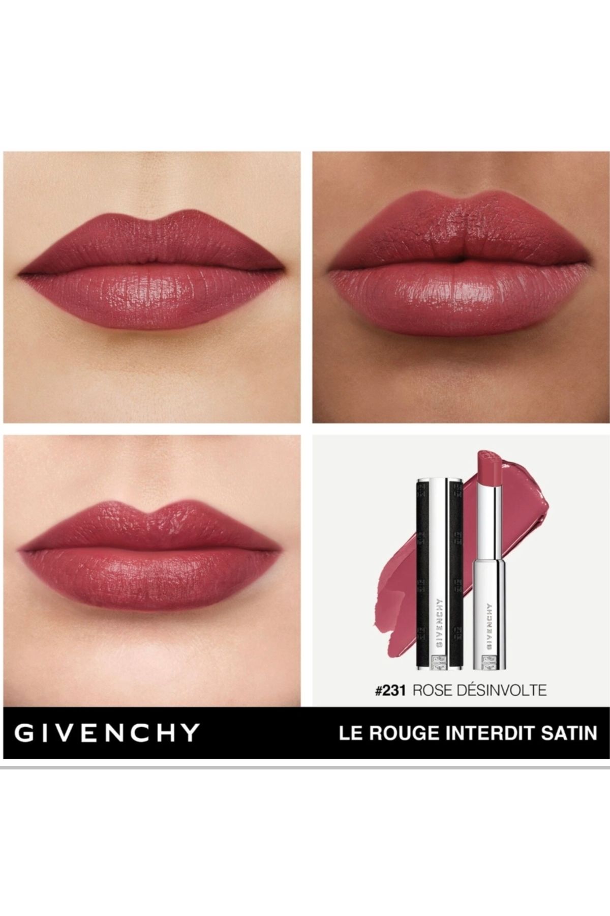 Givenchy-Le Rouge Interdit Satin - Bright Color and Lasting Moisturizing Satin Lipstick 2.7Gr 5
