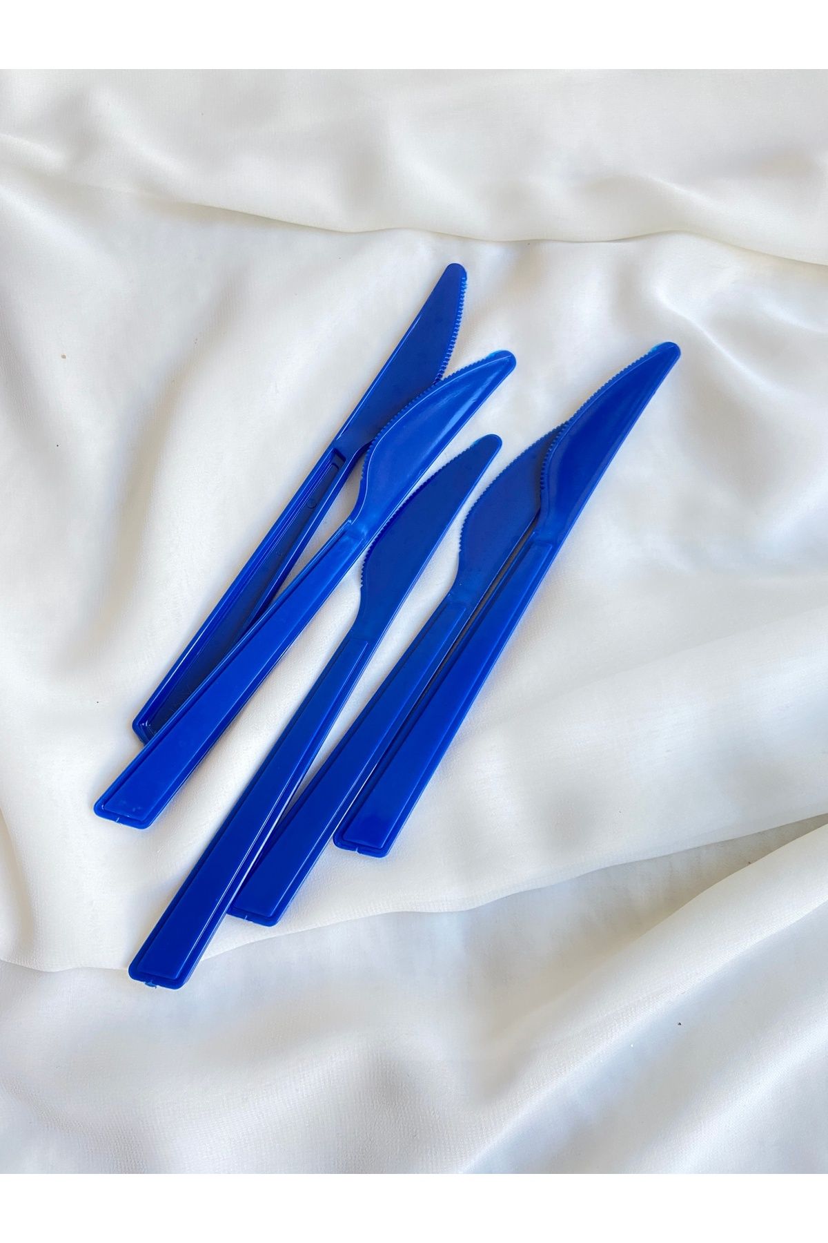 partici dükkanı 10Adet Plastik Parti Bıçağı - Plastik Bıçak LACİVERT