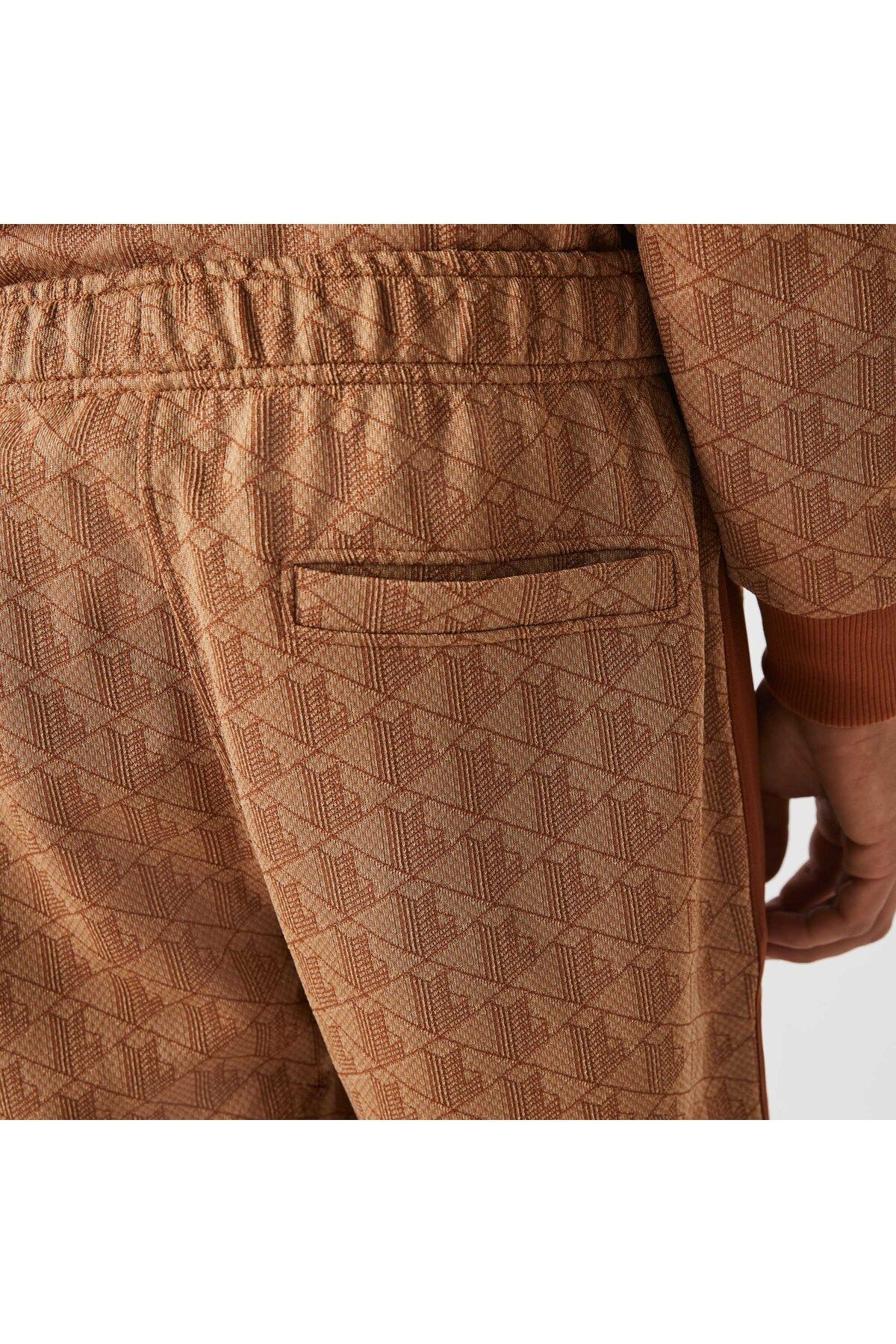 شلوار گرمکن چند رنگ مردانه لباس مونوگرام قهوه ای متناسب با شش Lacoste