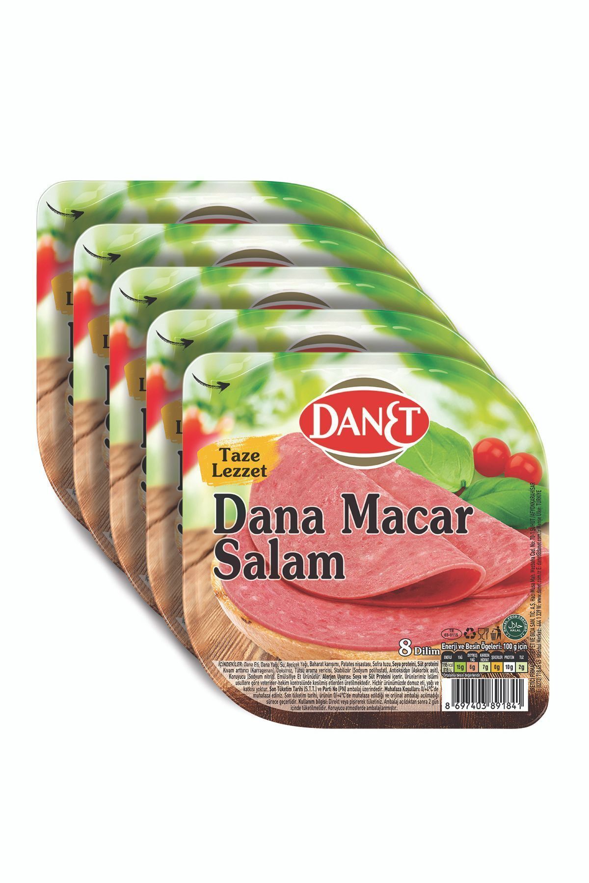 Danet Dana Macar Salam I Dilimli I 50 G 5'li