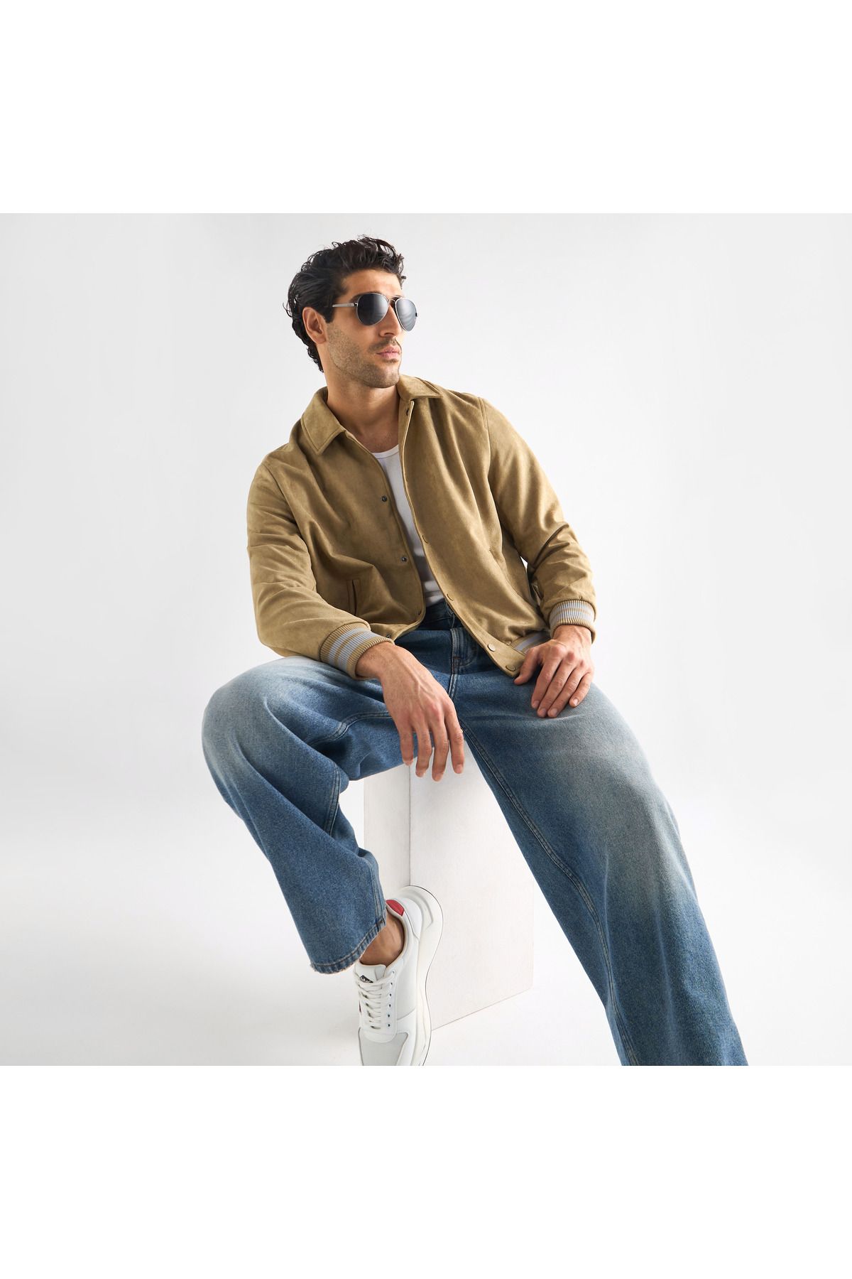 FAV-Striped Collared Varsity Jacket With Long Sleeves And Button Closure 3