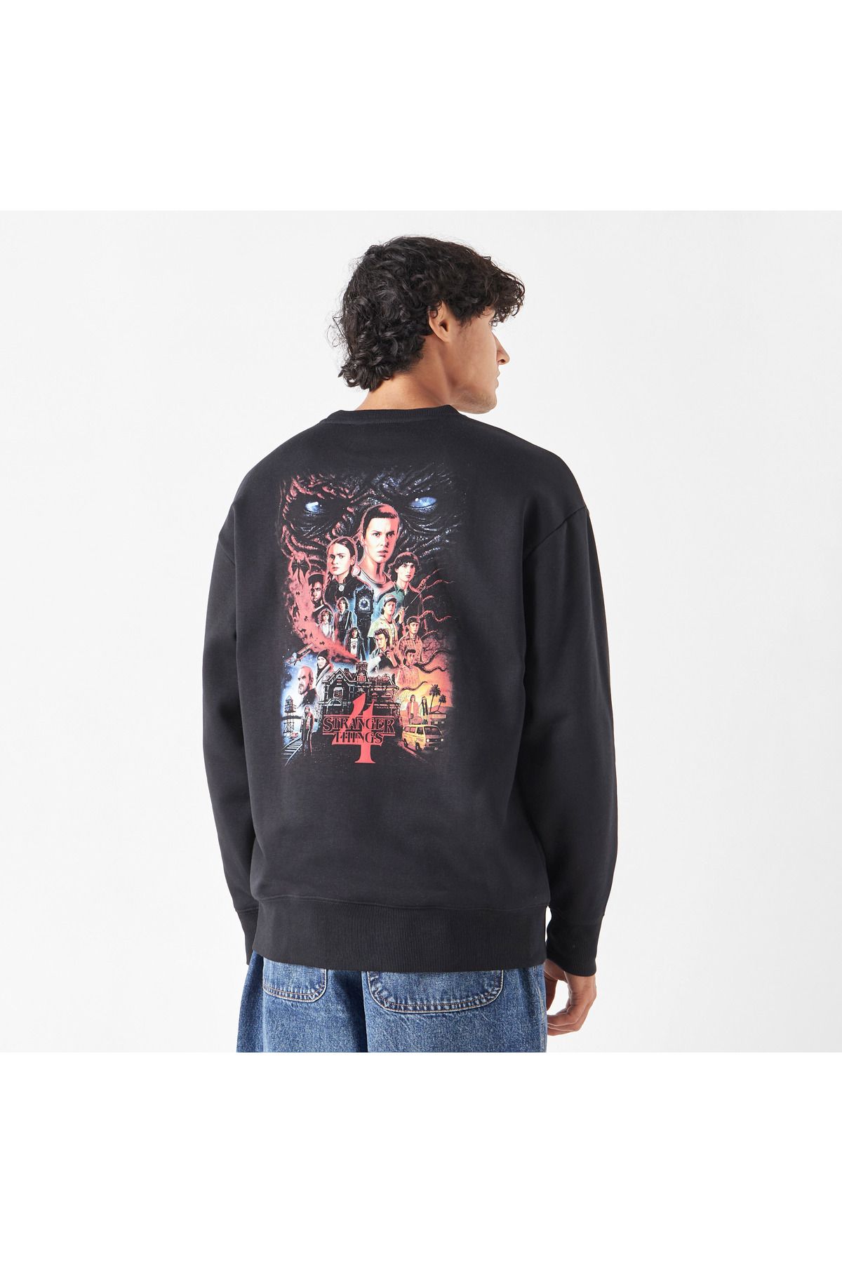 SP Characters-Stranger Things Print Sweatshirt With Long Sleeves 1