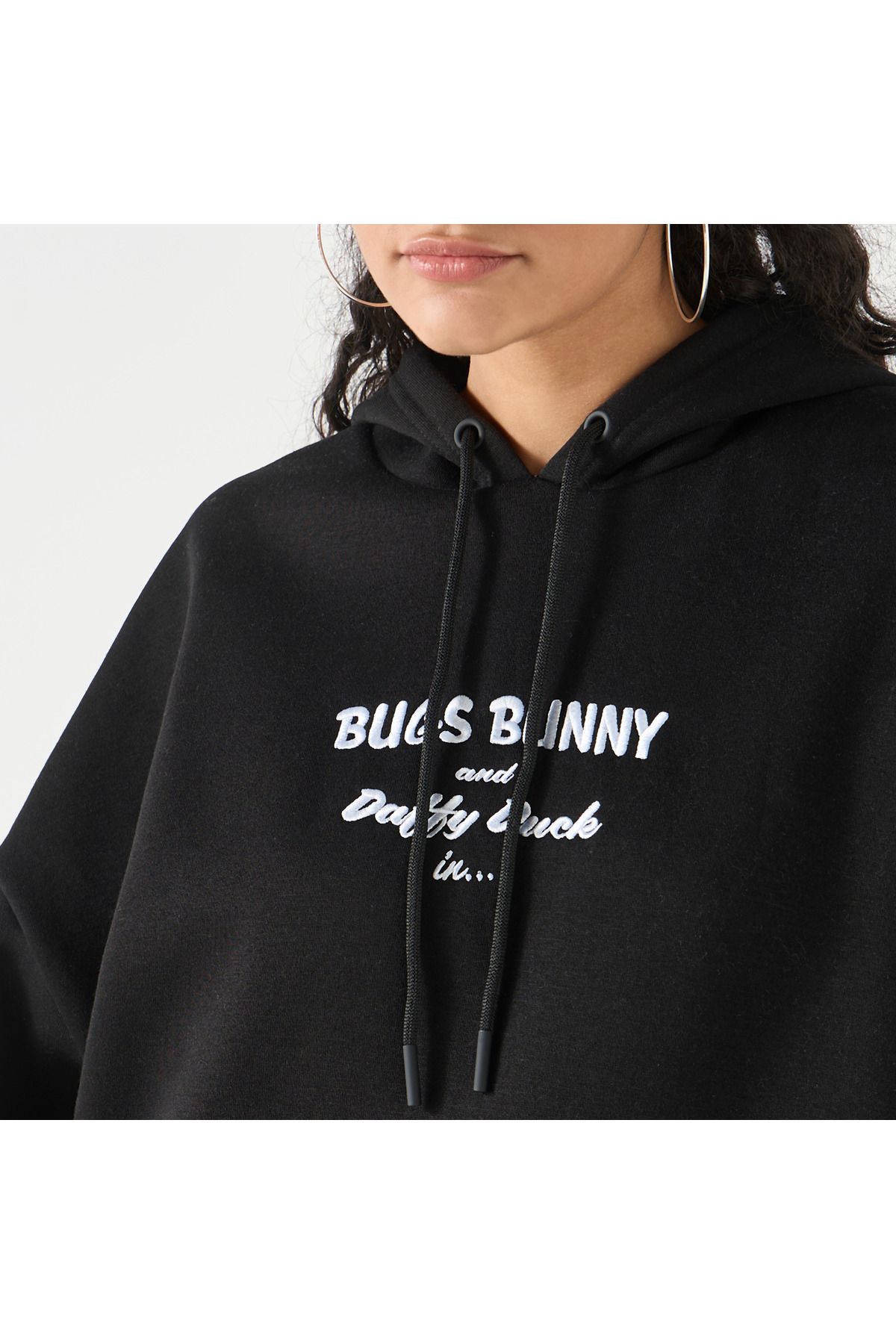SP Characters-Bugs Bunny And Daffy Duck Print Hoodie With Kangaroo Pocket 4
