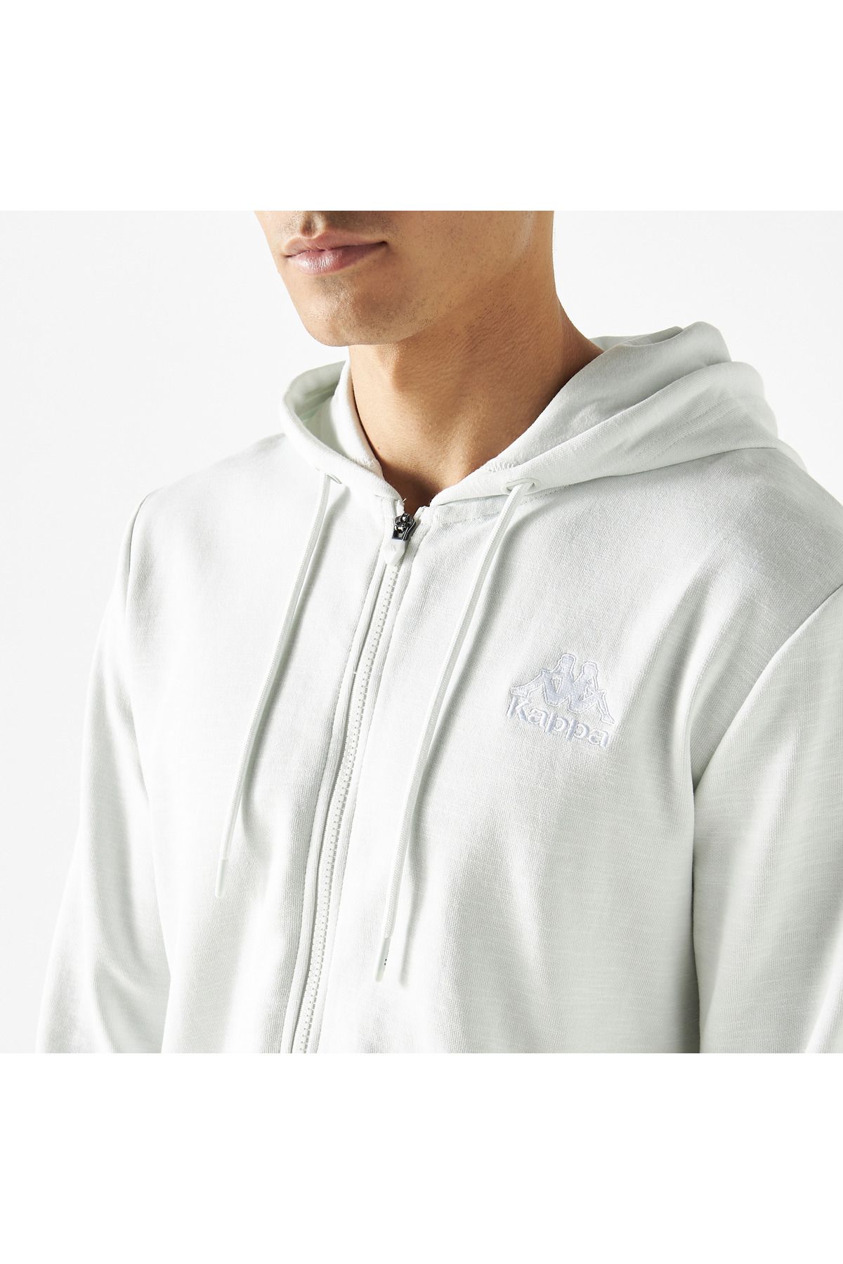 Kappa-Logo Print Zip Through Hoodie with Long Sleeves and Pockets 4