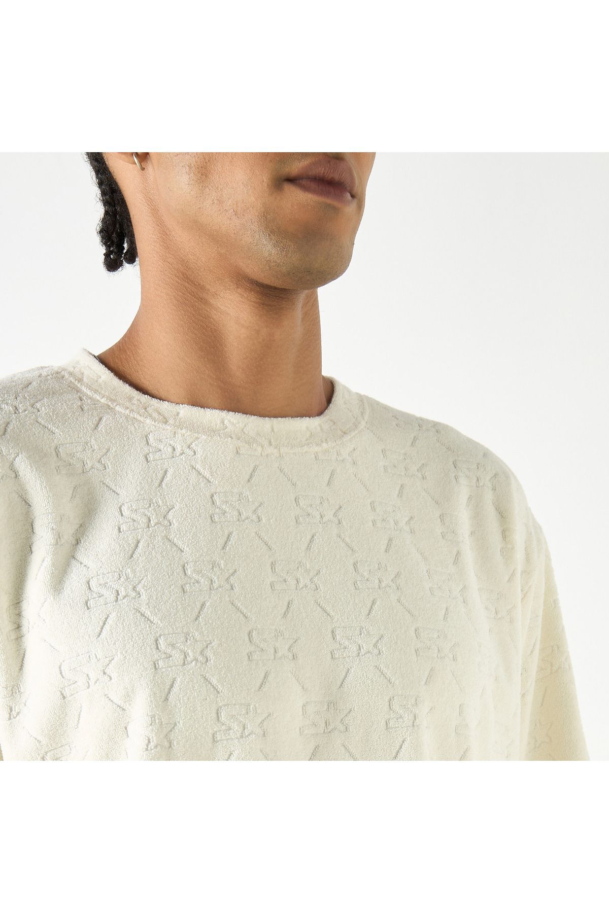 Starter-All-Over Textured Sweater with Short Sleeves and Crew Neck 4