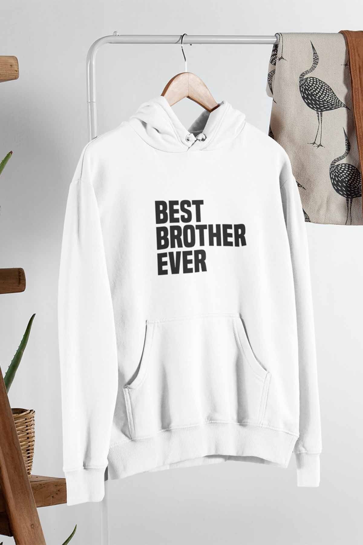 qoeuyl boutique Hanorac Din Bumbac Cu Glugă Unisex Pentru Bărbați - Hanorac Imprimat Best Brother Ever Brother Brother Unisex - XL