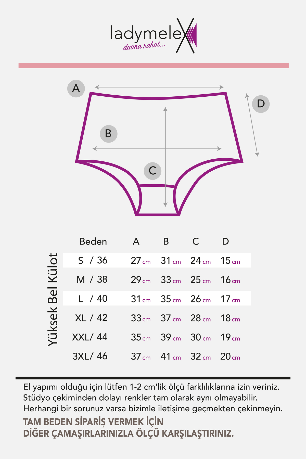LadyMelex Kadın Külot, Yüksek Bel Külot (S-M-L-XL-2XL-3XL) Siyah Yüksek Bel, %100 Rahat Kumaş 5,Li, Paket görsel 3
