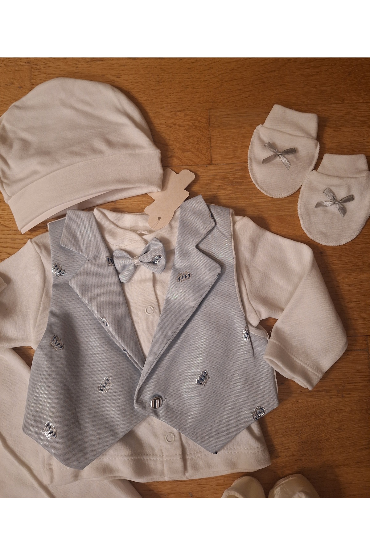 biyan collection Erkek Bebek Yelekli Özel Gün Mevlüt Sünnet Takımı Hastane Çıkışı Mevlütlük Bayramlık Doğum Hediyesi fotoğrafı 7 (önizleme)