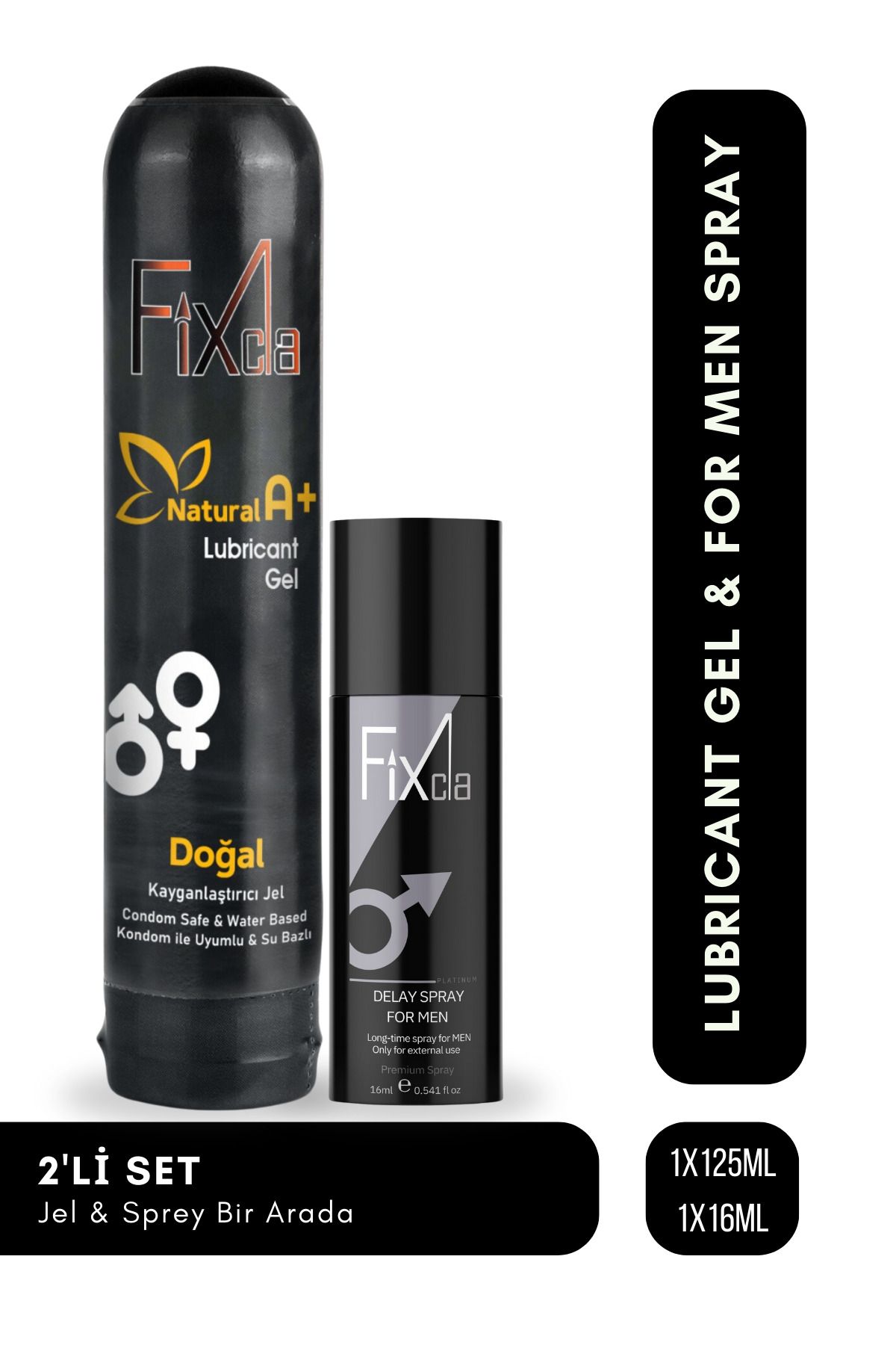 FixCla Kayganlaştırıcı Anal Jel 125 ml  Geciktrici Sprey 16 ml Made In Germany Platınum Cla010