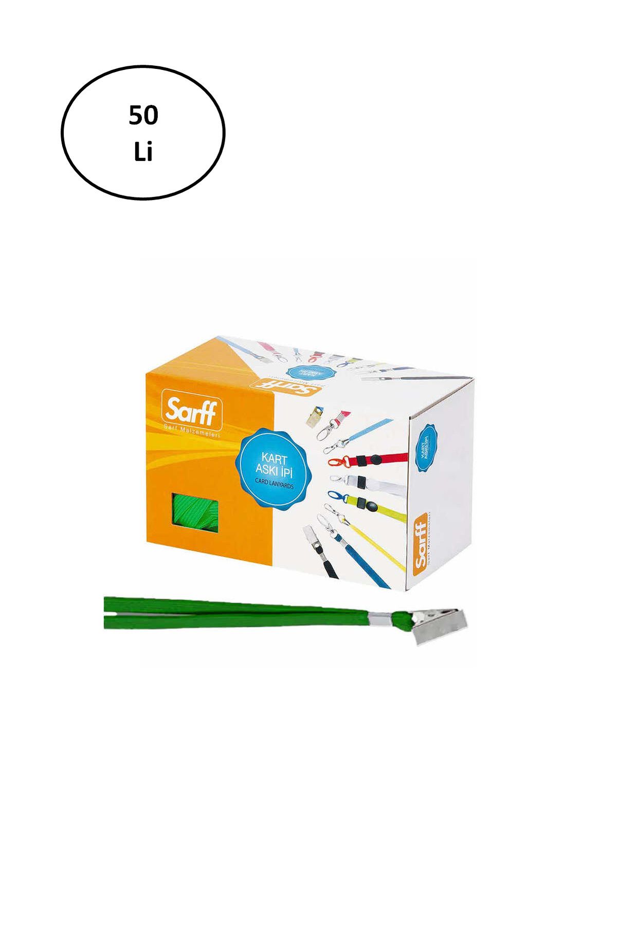 Nurum E Tİcaret Sarff Yaka Kartı İpi Metal Klips 50'li Paket