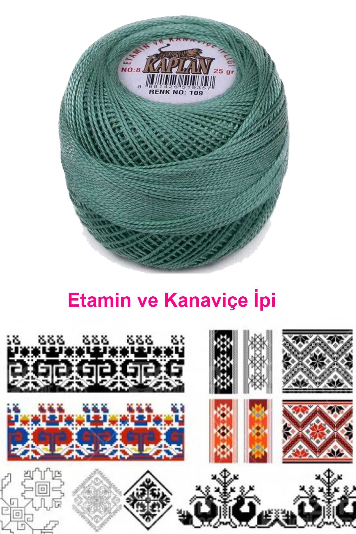 edikli store-Tiger Etamine and Cross Stitch Thread 8 No Code/Colour: 109 - Royaleks 2