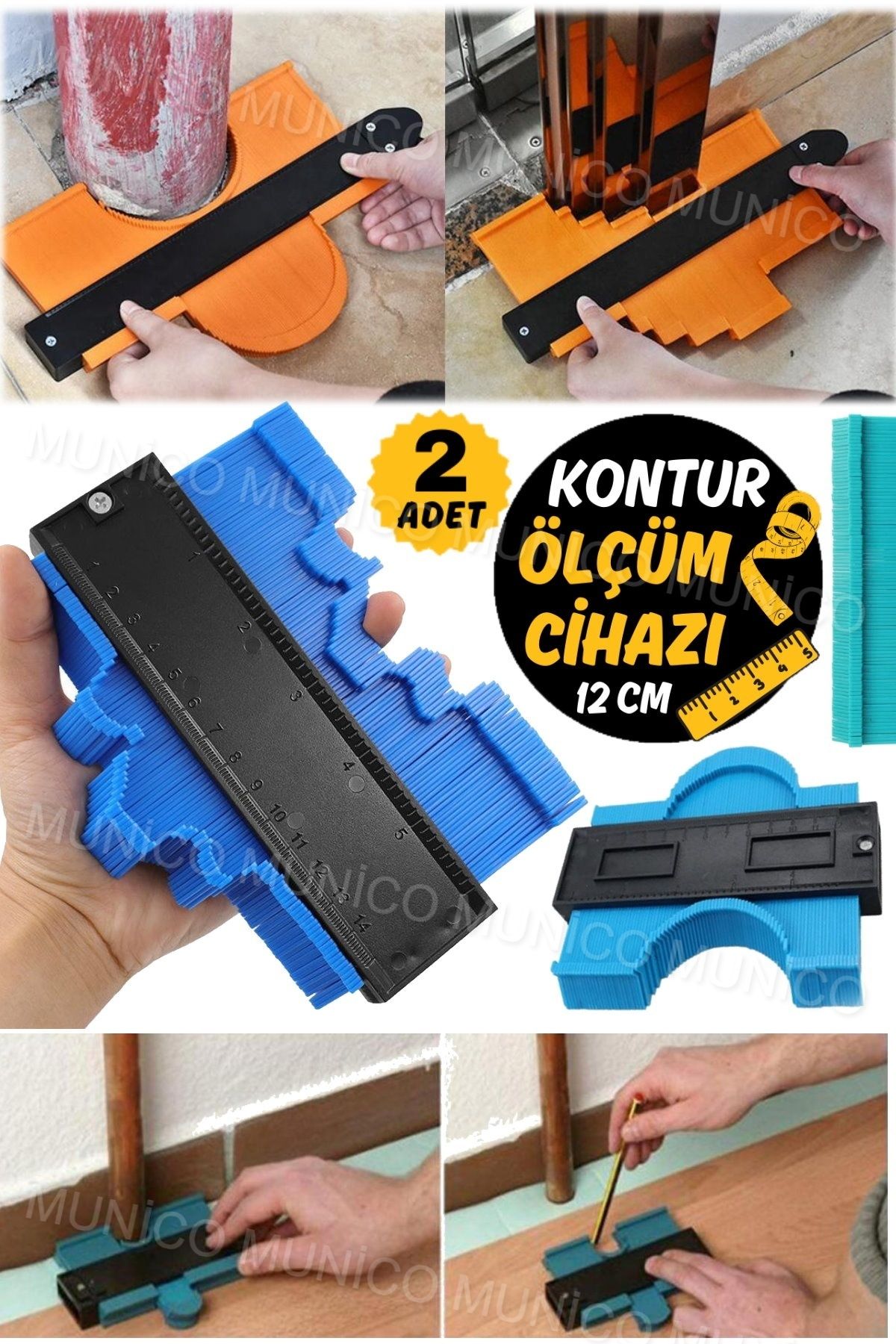 Gaggani-2Pcs 12cm Profile Contour Gauge Line Copier Ruler Cutting Template Construction Woodworking Measuring Instrument 5