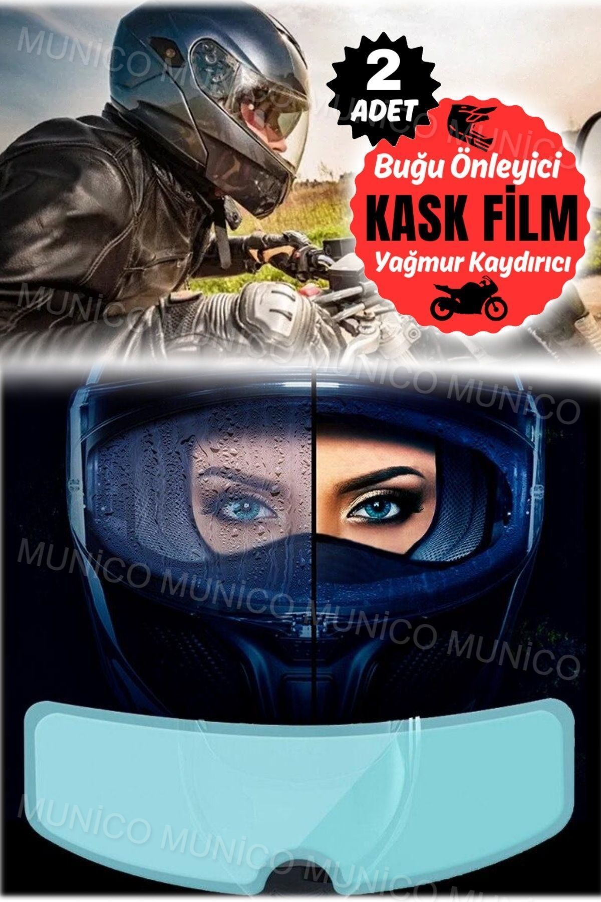 Gaggani 2 Adet Su Geçirmez Motosiklet Kaskı Yağmur Filmi Yağmurlu Günler İçin İdeal Motosiklet Kaskı Buğu