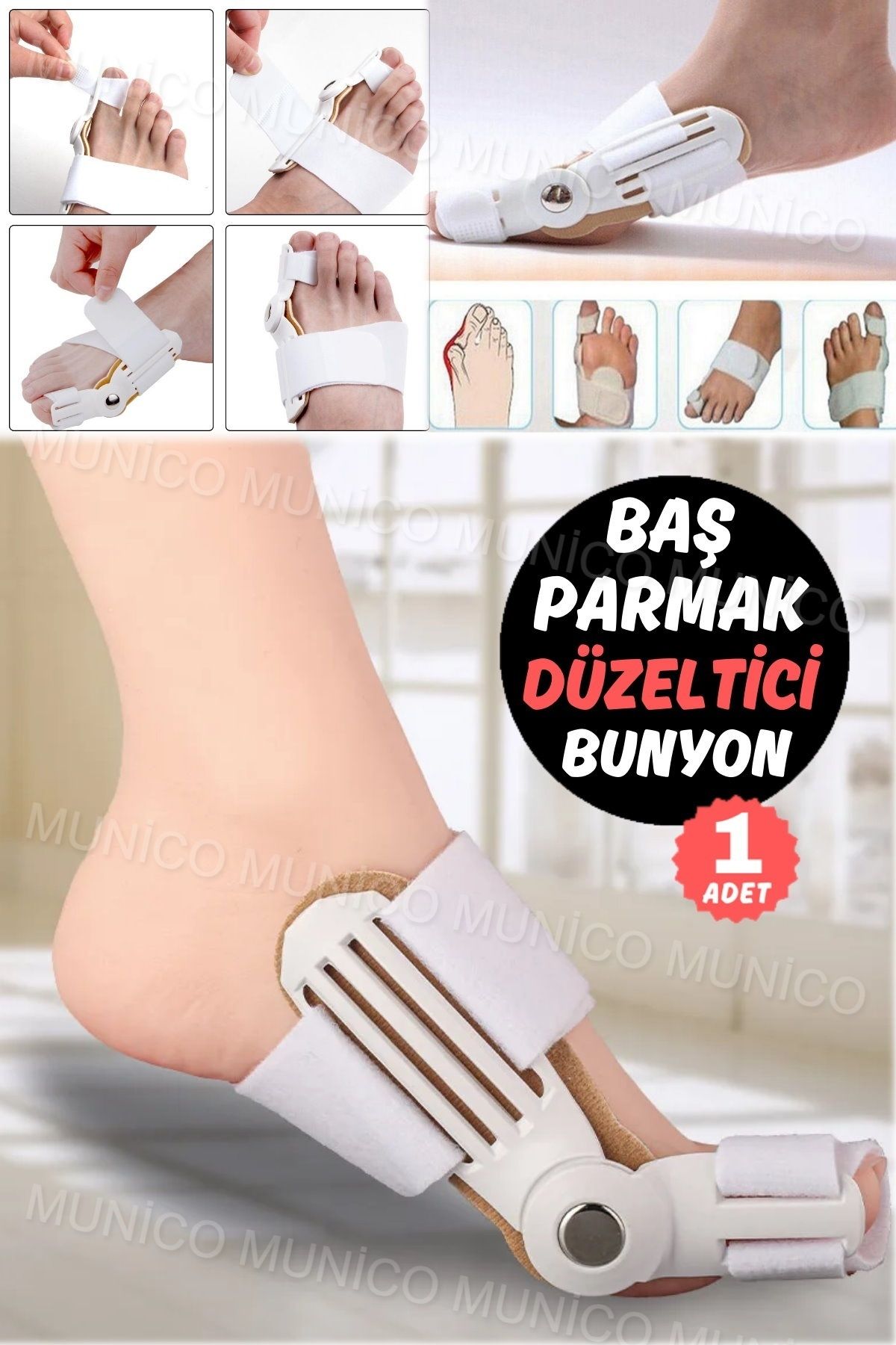 Munico 2 Adet Atel Halluks Valgus Düzeltici Atel Ayak Sağlığı İçin Ayak Ağrılarına Son Veren Büyük Ayak