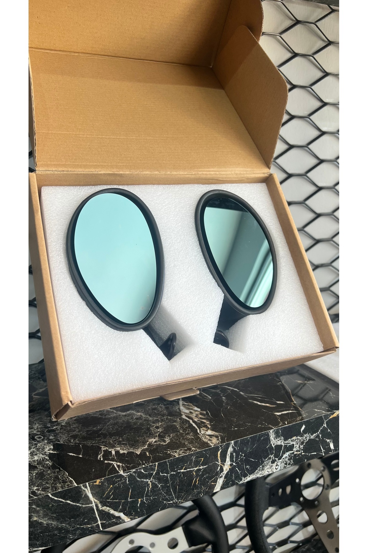 KLASGARAGE CALİFORNİA AYNA TAKIMI MAVİ CAMLI