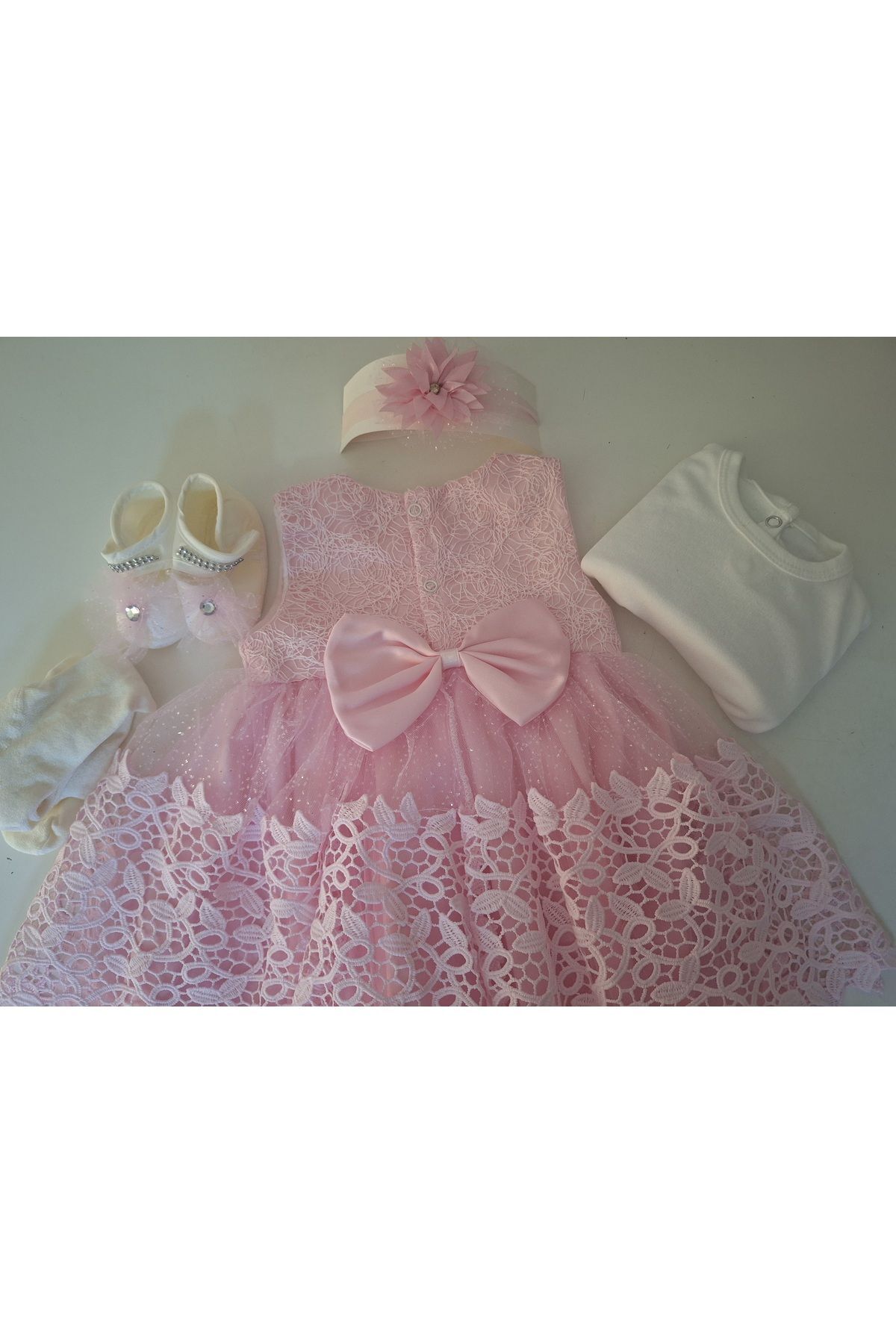 biyan collection Kız Bebek Mevlüt Özel Gün 5 li Baby Shower Seti Dantelli Gelinlik Abiye Elbise Bebek Doğum Hediyesi fotoğrafı 7 (önizleme)