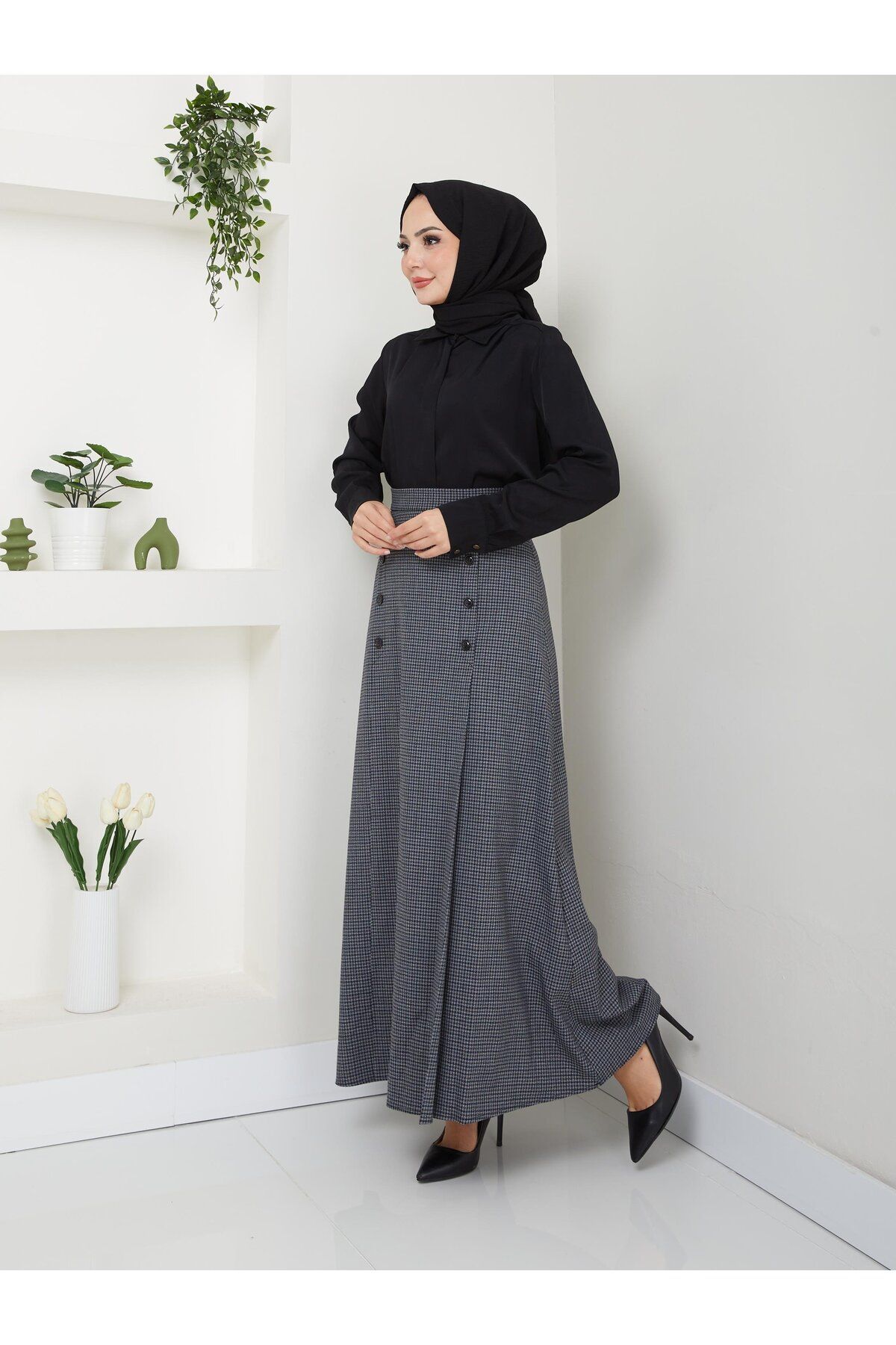 Doque-Seasonal Winter Women's Long Fabric Skirt 52007 6