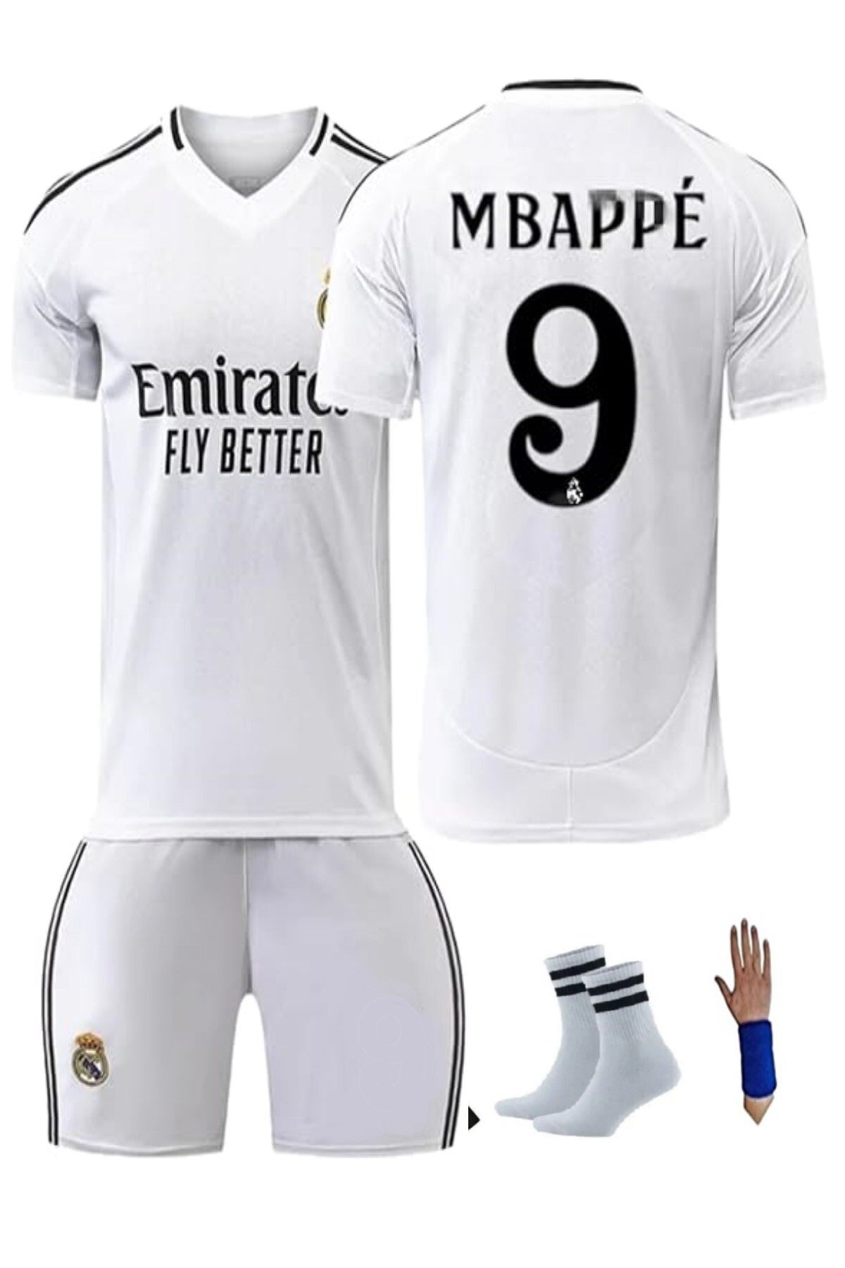 Real Madrid Mbappe 24/25 Sezon Beyaz İç Saha  Çocuk Futbol Forması 4 Lü Set