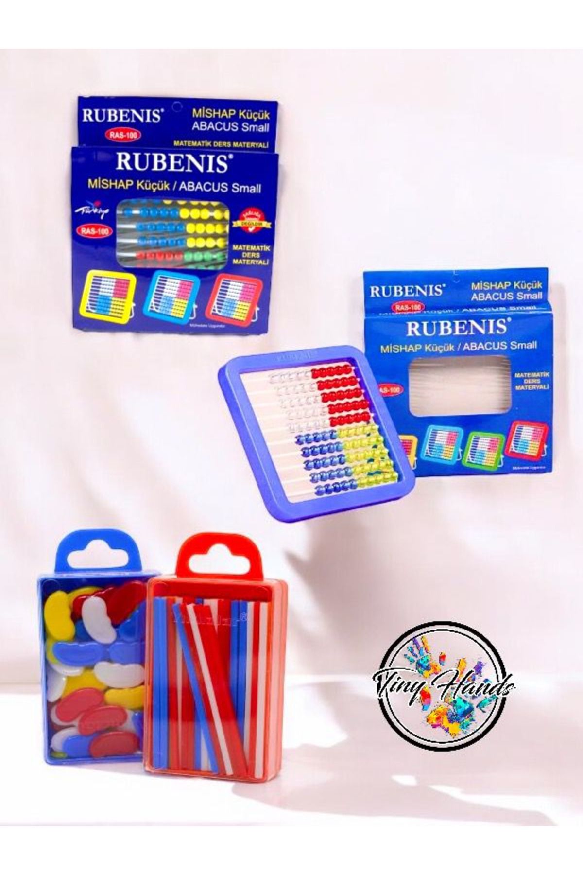 tiny hands-Primary School Abacus Counting Set: 3 Packs + Counting Sticks and Beans 1