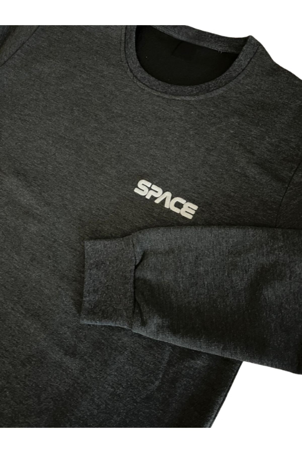 bie's-Σετ πιτζάμες φόρμας Anthracite Lycra Cotton - Μακρυμάνικο, Τσέπη, Τριχωτό - Στενή εφαρμογή 3