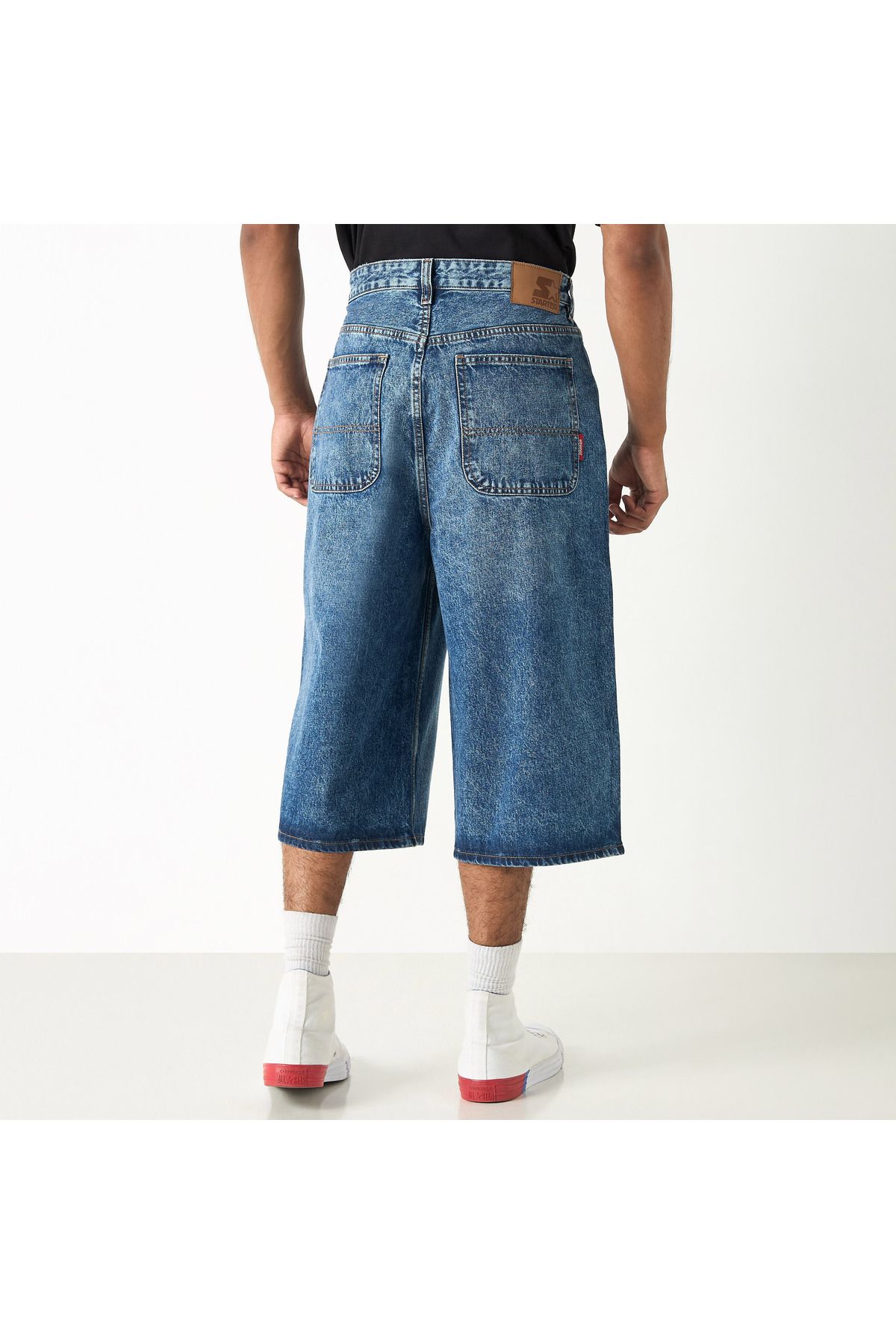 Starter-Ecko Unltd Solid Shorts with Button Closure and Pockets 3