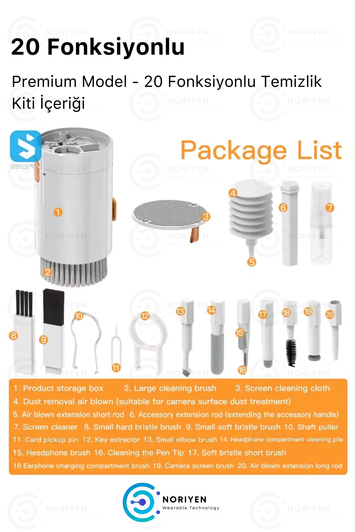 20in1 Premium Cleaning Çok Fonksiyonlu Telefon Laptop Airpods Kulaklık Klavye Ekran Temizleme Kiti