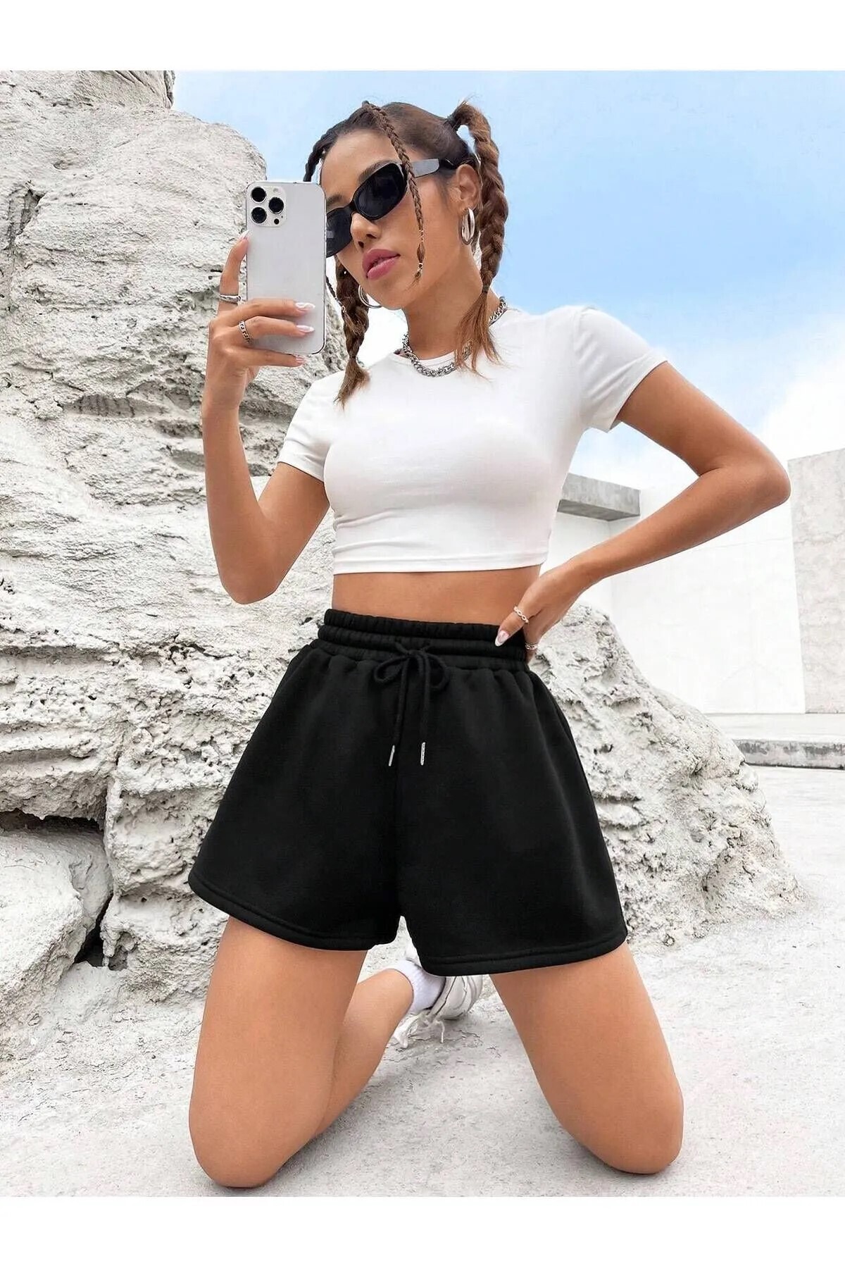 berfmoda-Black and Gray Double Shorts Set 3